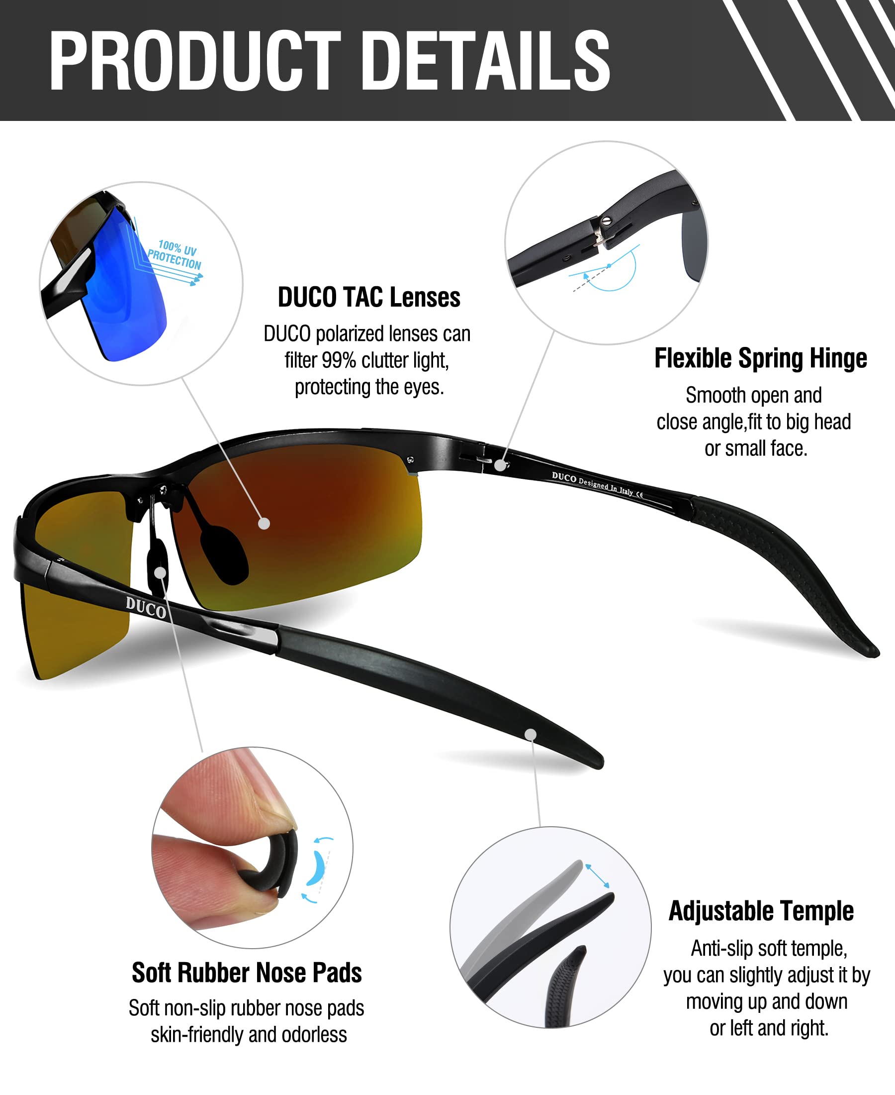 Foto 4 pulgar | Gafas De Sol Polarizadas Duco 8177s Para Hombre Con Protección Uv400 - Venta Internacional.