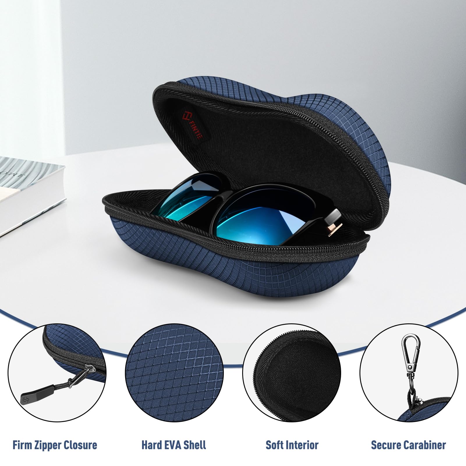 Foto 3 pulgar | Funda Para Gafas De Sol Fintie Hard Eva Shell A Prueba De Golpes, Color Azul Oscuro - Venta Internacional.
