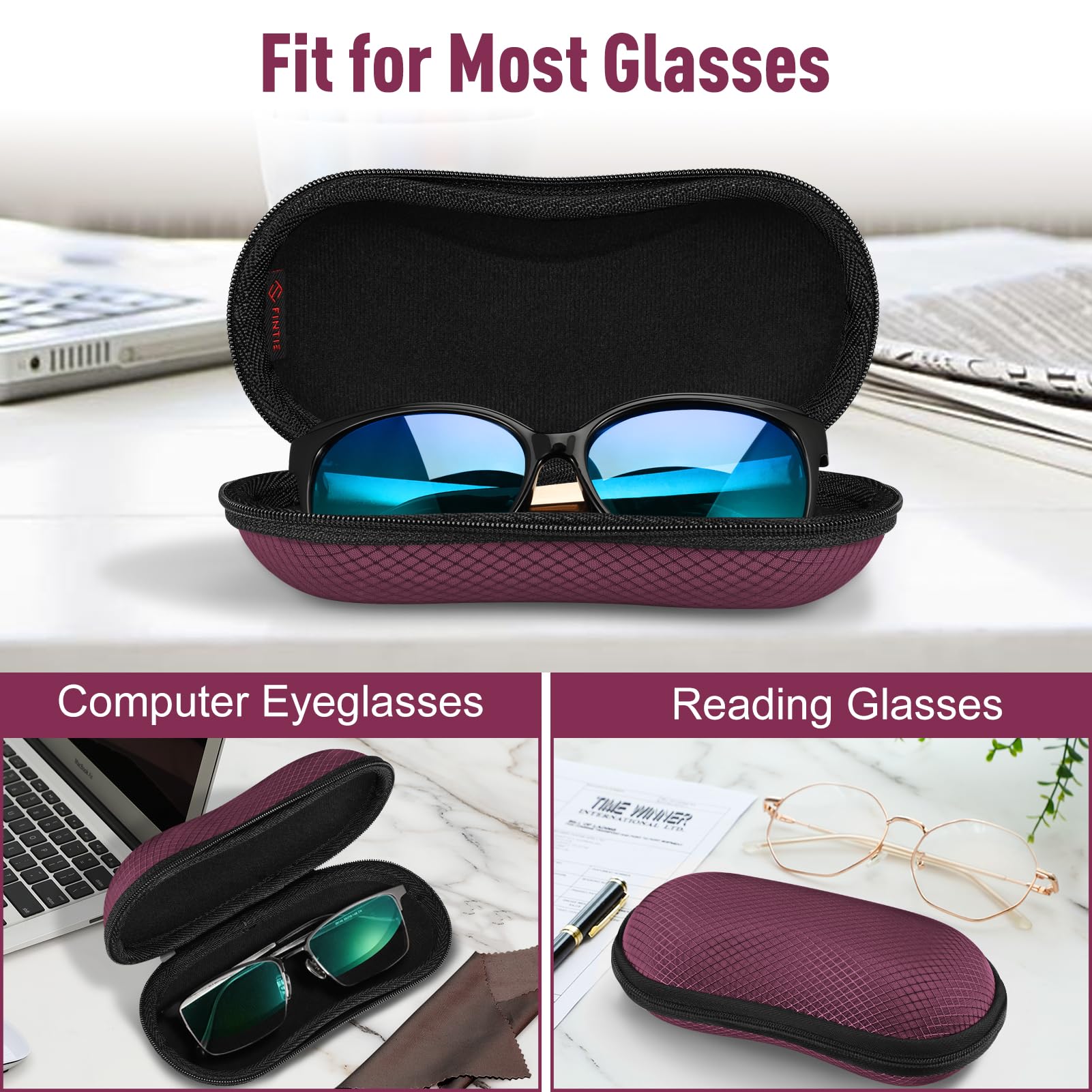 Foto 4 pulgar | Funda Para Gafas De Sol Fintie Hard Eva Shell A Prueba De Golpes, Color Morado Oscuro - Venta Internacional.