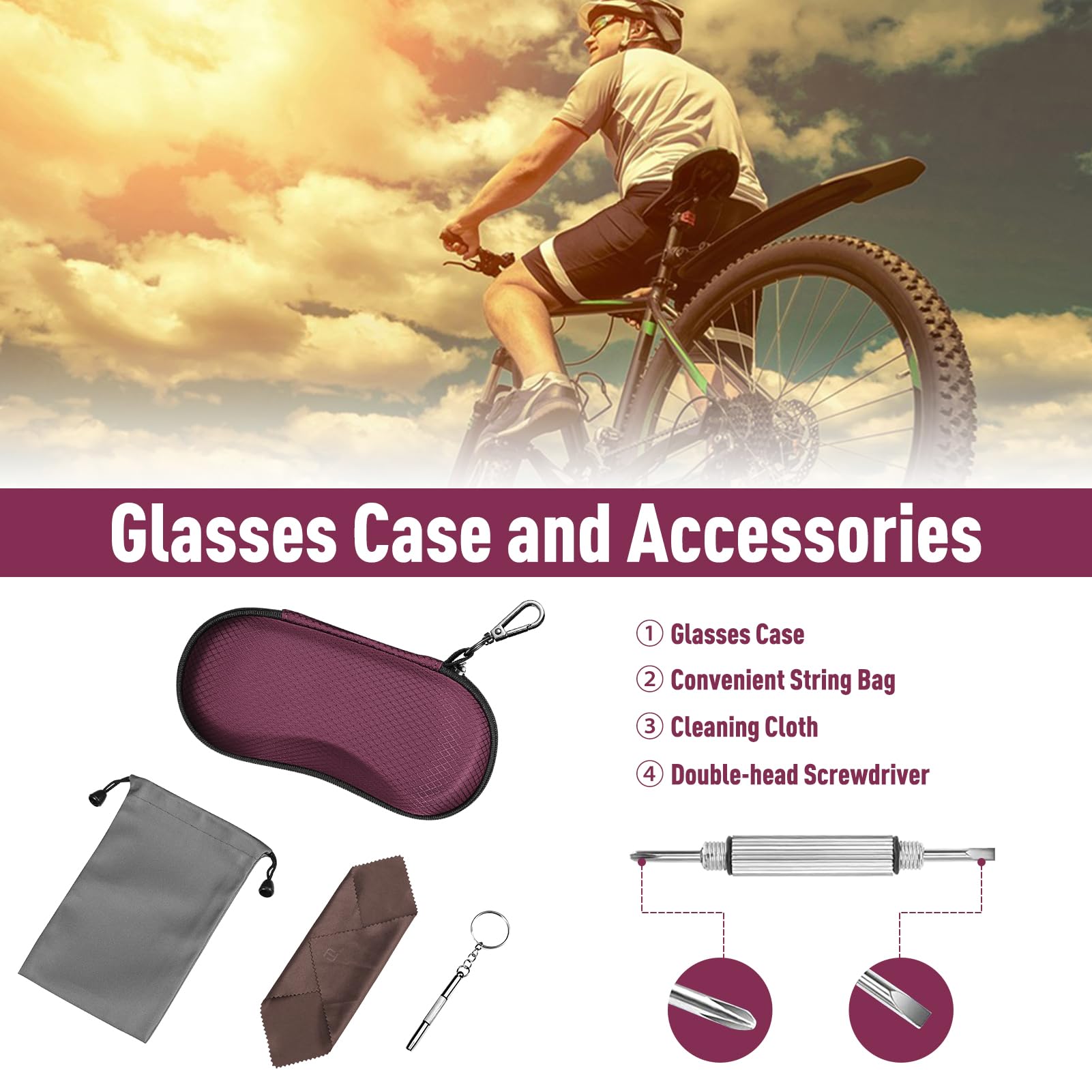 Foto 8 pulgar | Funda Para Gafas De Sol Fintie Hard Eva Shell A Prueba De Golpes, Color Morado Oscuro - Venta Internacional.