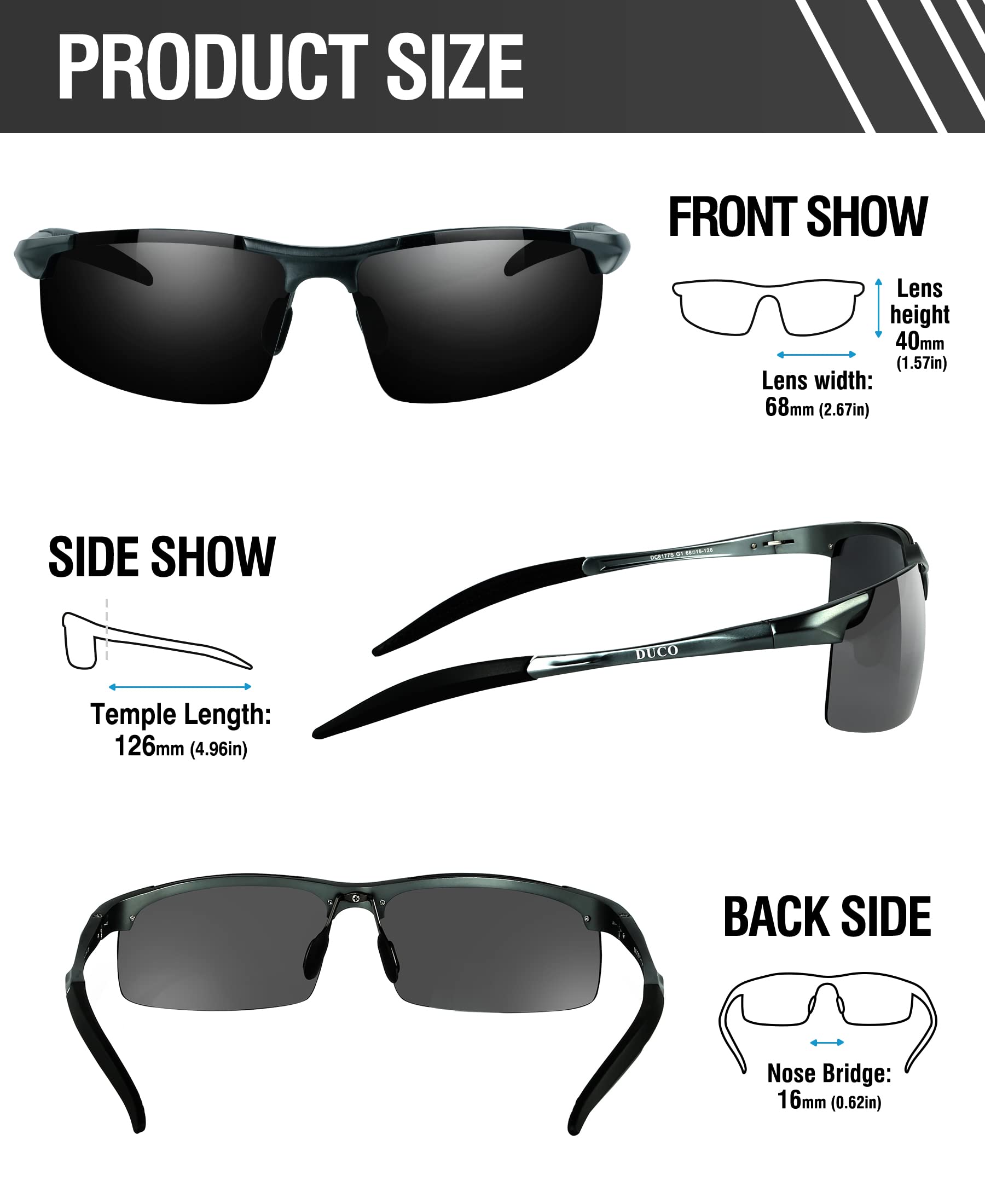 Foto 3 pulgar | Gafas De Sol Polarizadas Duco 8177s Para Hombre Con Protección Uv400 - Venta Internacional.