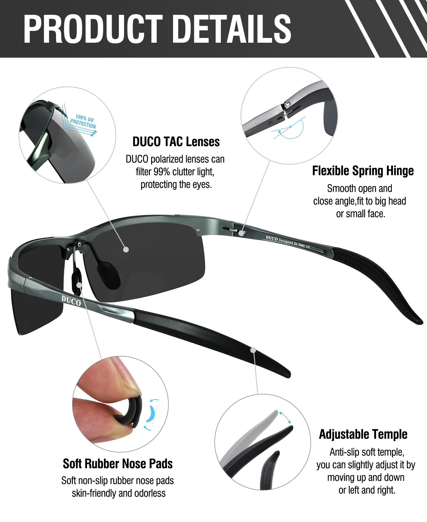 Foto 4 pulgar | Gafas De Sol Polarizadas Duco 8177s Para Hombre Con Protección Uv400 - Venta Internacional.