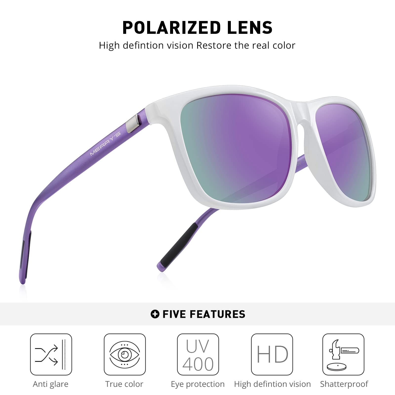 Foto 5 | Gafas De Sol Merry's Unisex De Aluminio Polarizado S8286 - Venta Internacional.