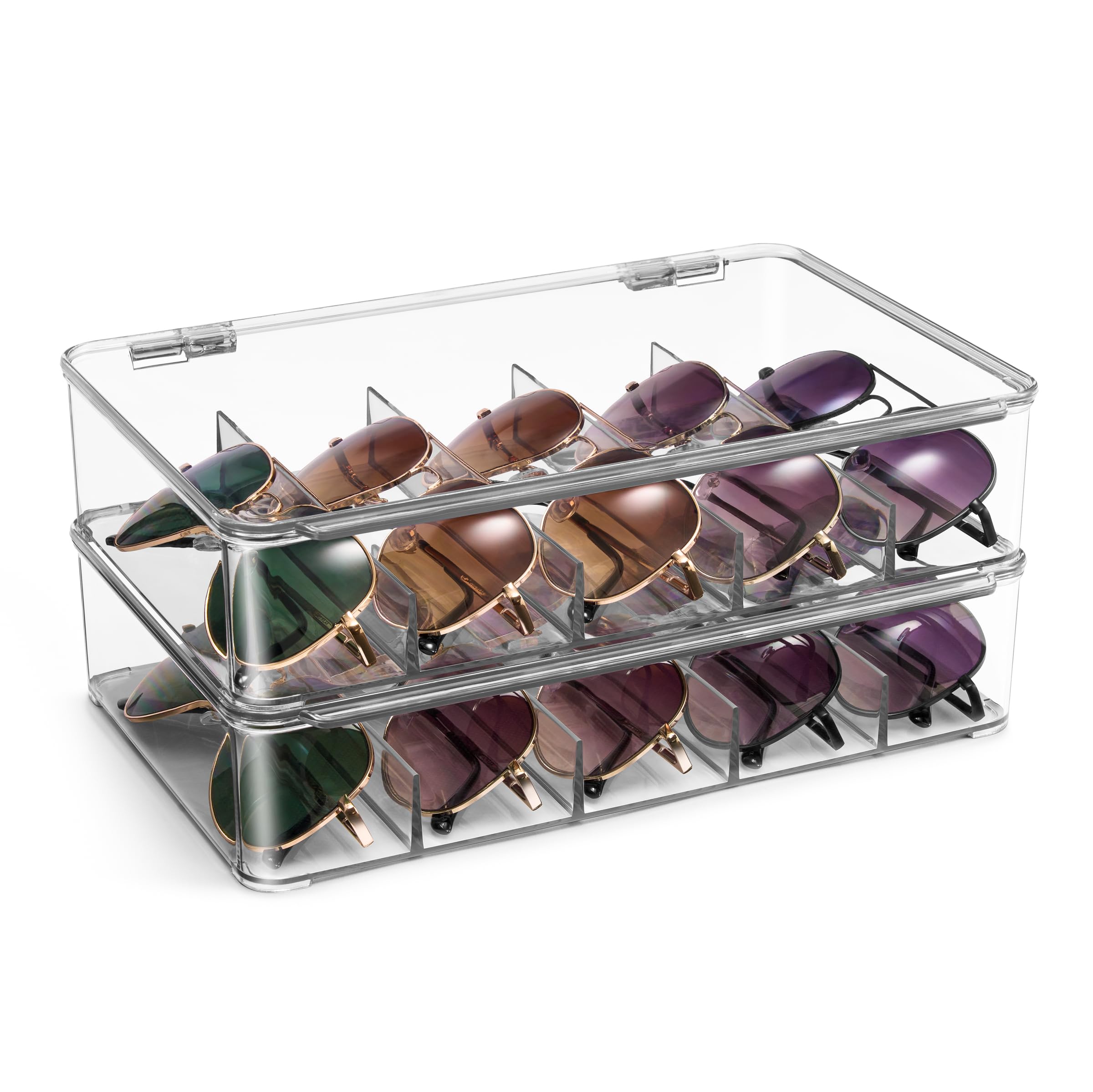 Foto 2 pulgar | Organizador De Gafas Sorbus De Plástico Apilable Con 5 Compartimentos - Venta Internacional.