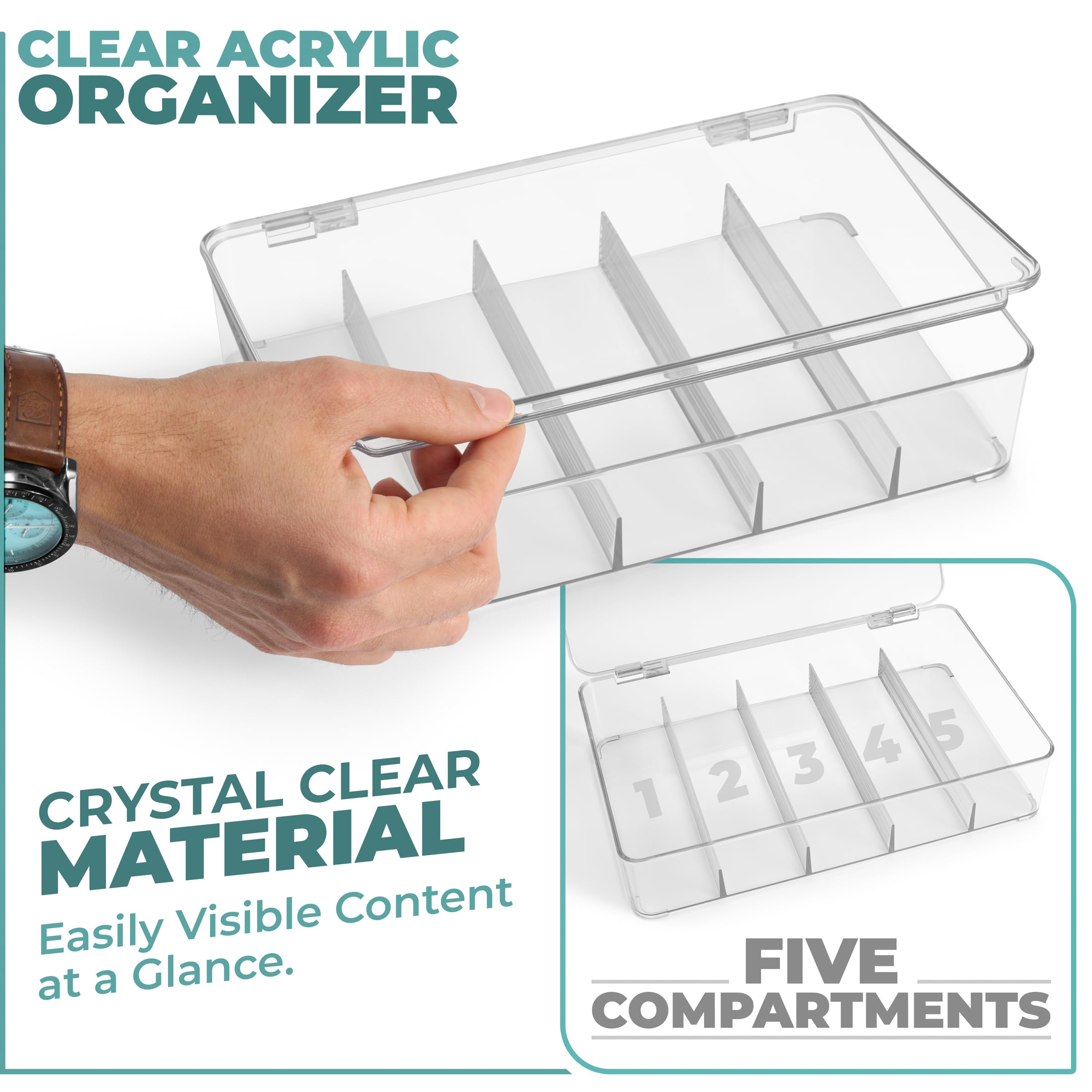 Foto 7 pulgar | Organizador De Gafas Sorbus De Plástico Apilable Con 5 Compartimentos - Venta Internacional.