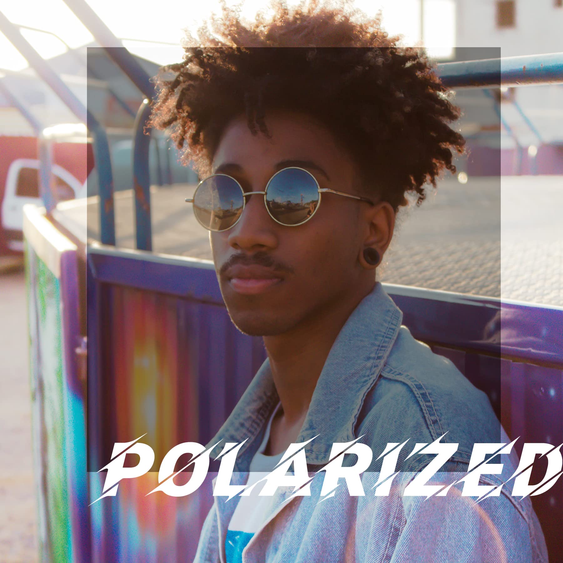 Foto 3 pulgar | Gafas De Sol Joopin Small Round Circle Polarized Uv400 Blue - Venta Internacional.
