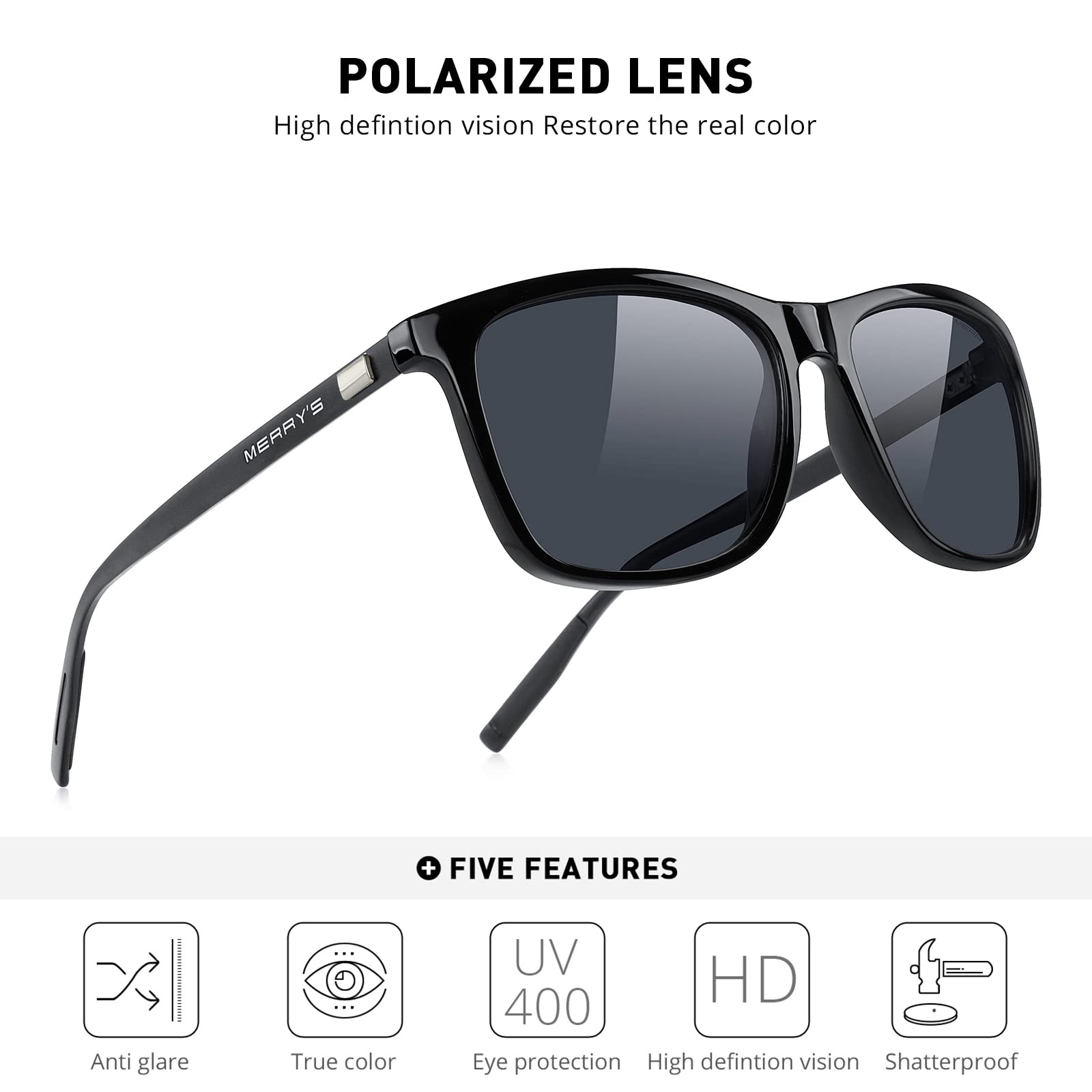 Foto 5 | Gafas De Sol Merry's Unisex De Aluminio Polarizado S8286 - Venta Internacional.