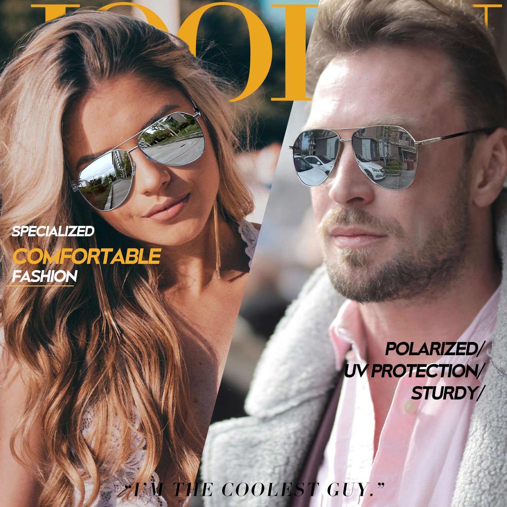 Foto 3 pulgar | Gafas De Sol Joopin Oversized Silver Aviation Polarized Uv400 - Venta Internacional.