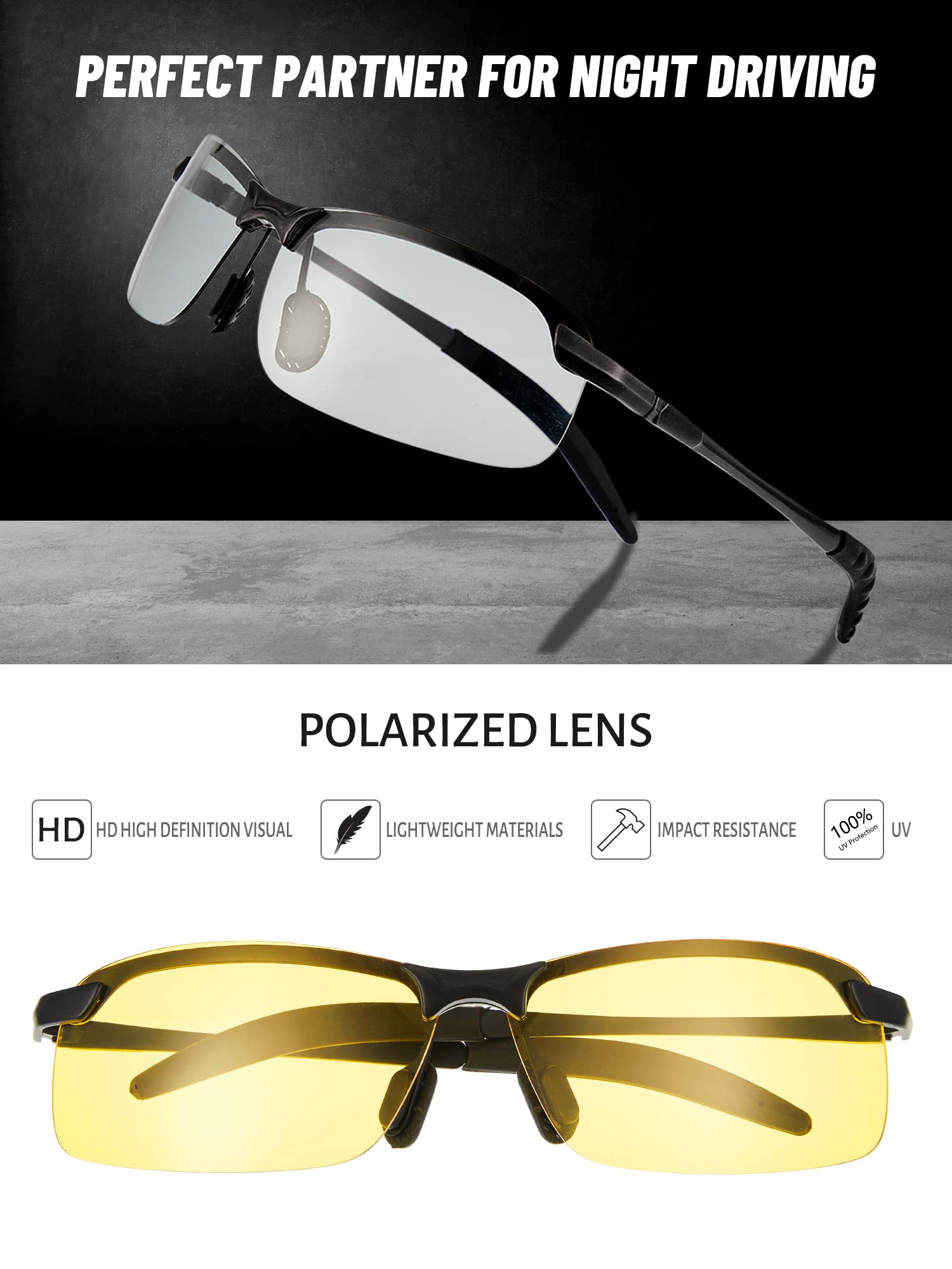 Foto 4 pulgar | Gafas De Conducción Nocturna Flutesan Polarized Uv400 Para Hombre - Venta Internacional.