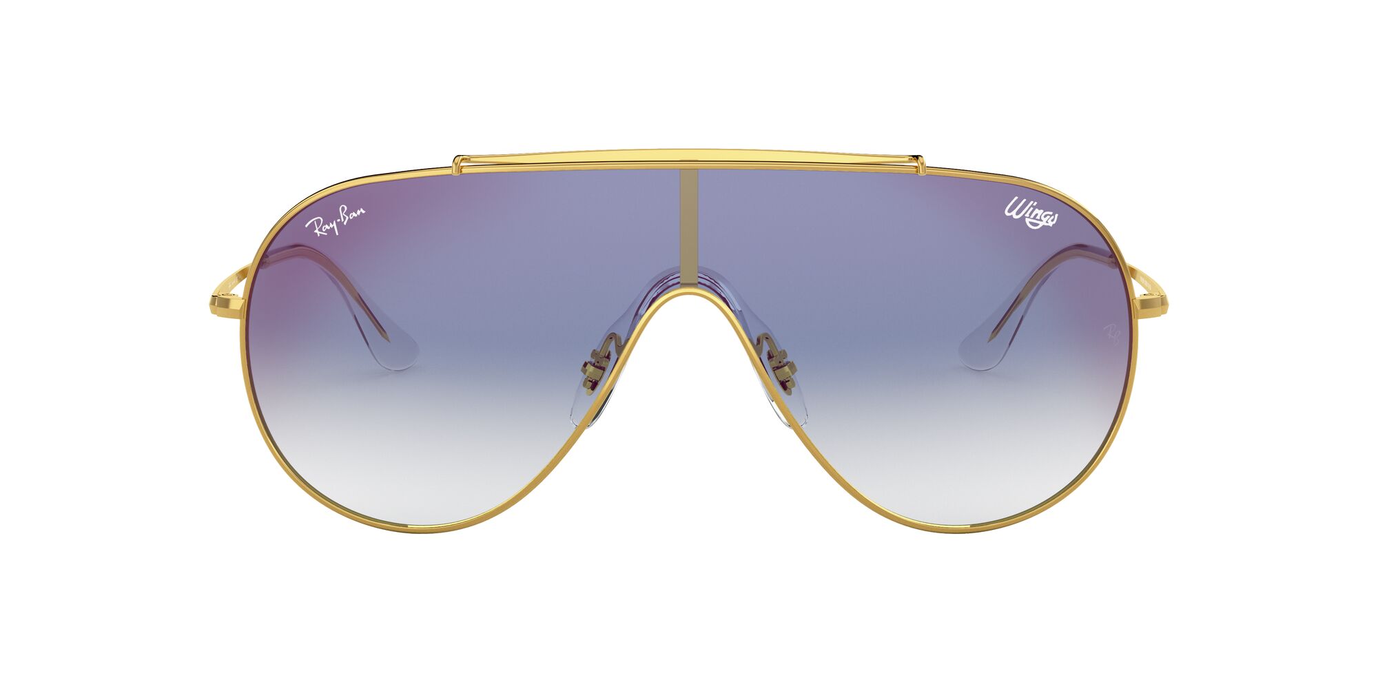 Lente De Sol Ray-ban Wings Clear Gradient Blue Mirror Red