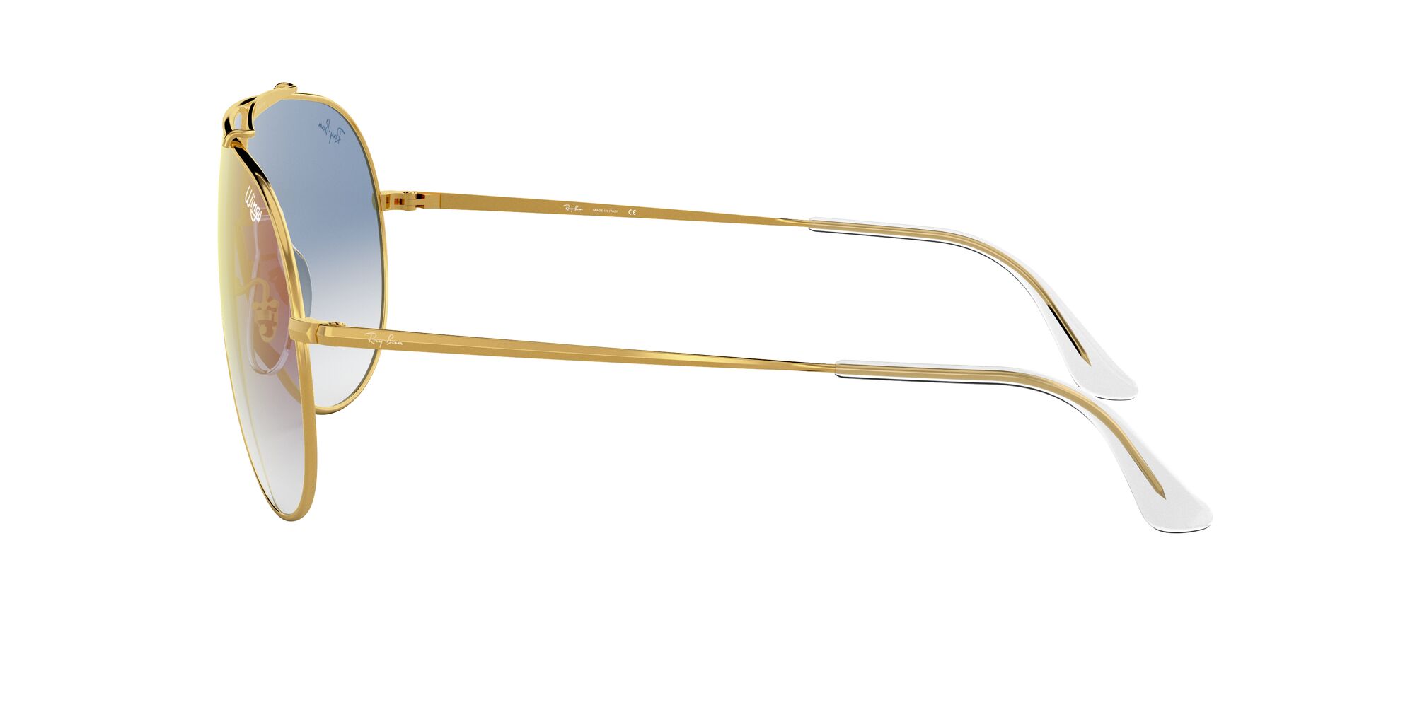 Foto 5 pulgar | Lente De Sol Ray-ban Wings Clear Gradient Blue Mirror Red