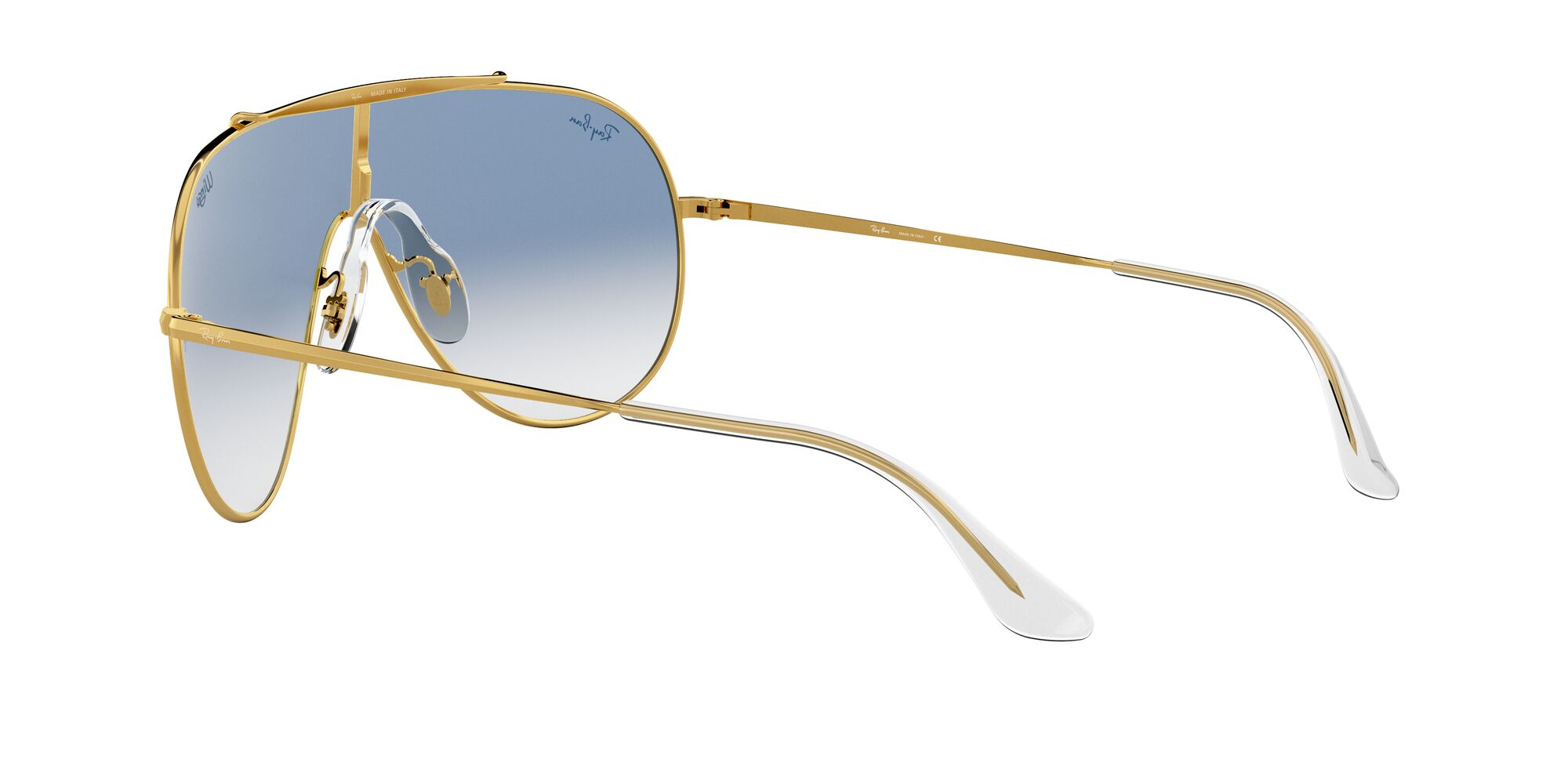 Foto 6 pulgar | Lente De Sol Ray-ban Wings Clear Gradient Blue Mirror Red