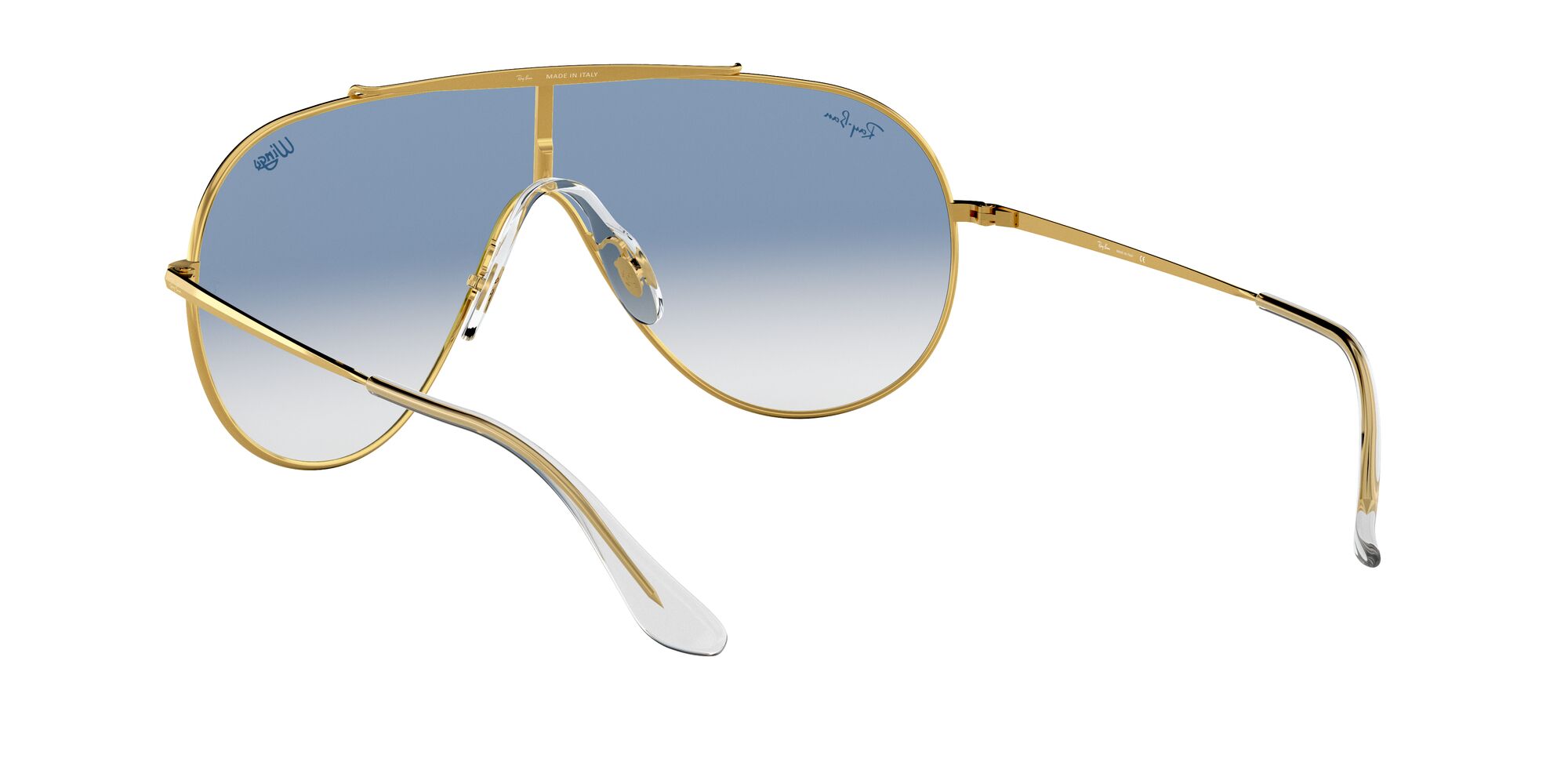 Foto 7 pulgar | Lente De Sol Ray-ban Wings Clear Gradient Blue Mirror Red