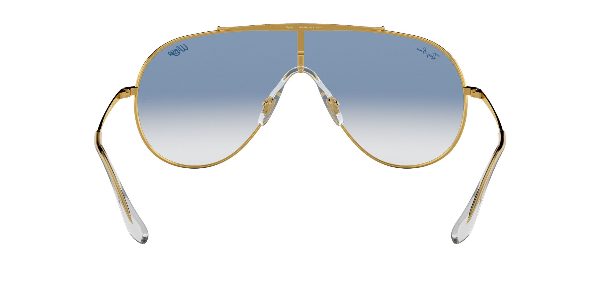 Foto 8 pulgar | Lente De Sol Ray-ban Wings Clear Gradient Blue Mirror Red