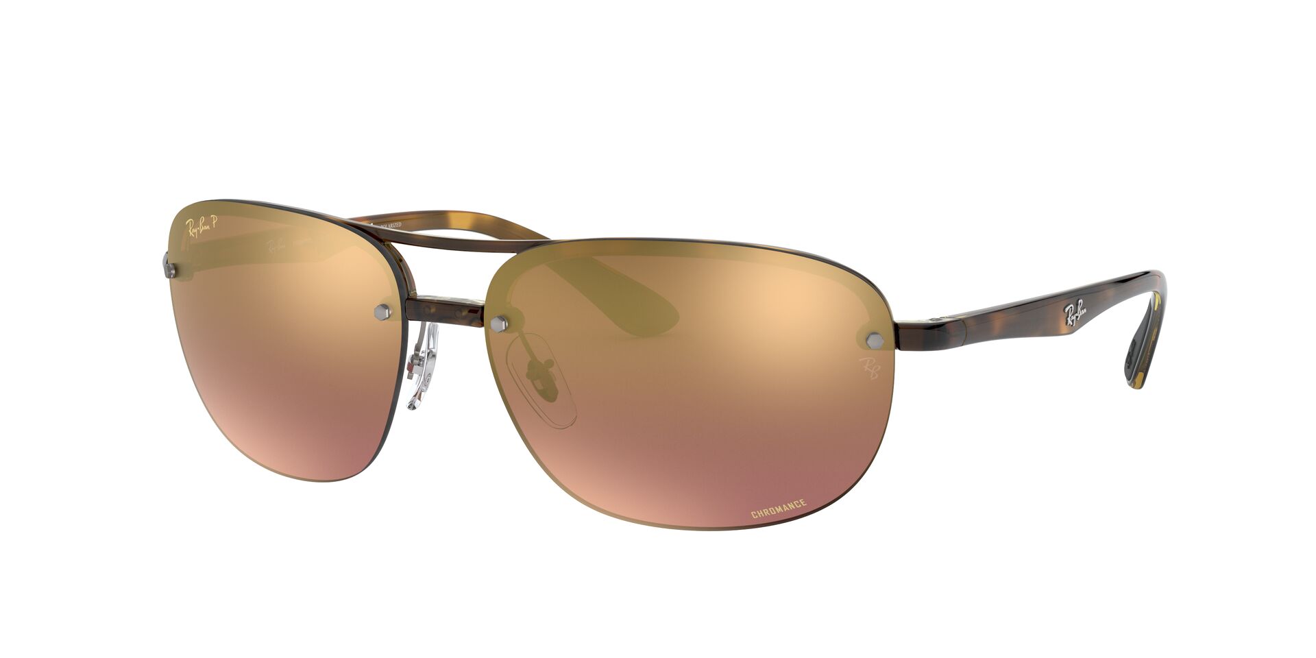 Foto 3 pulgar | Lente De Sol Ray-ban Purple Mir Gold Gradient Polar Polarizado