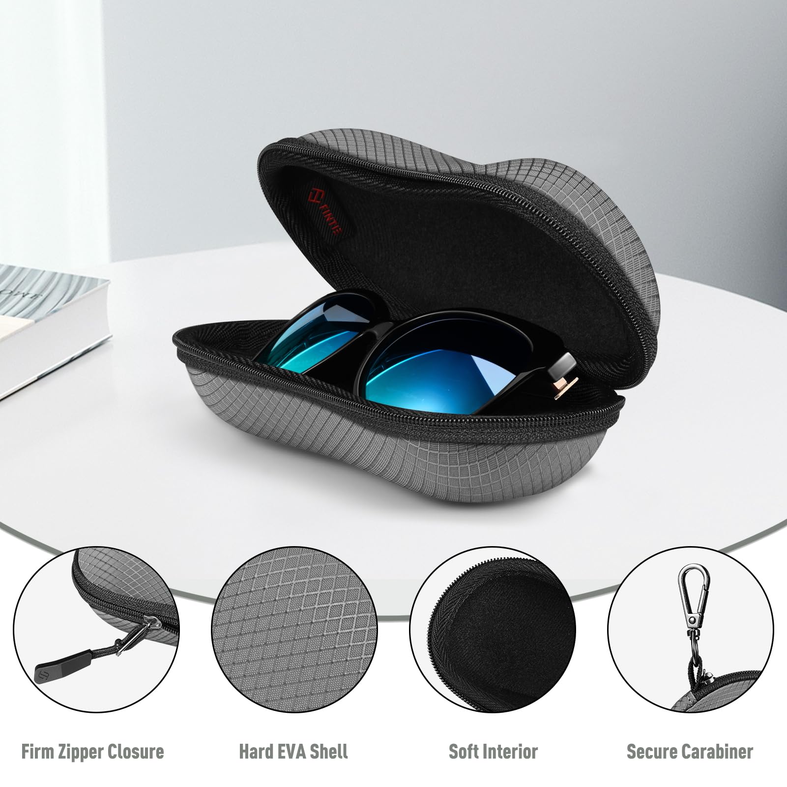 Foto 3 pulgar | Funda para Gafas De Sol Fintie Hard Eva Shell A Prueba De Golpes Gris Oscuro - Venta Internacional