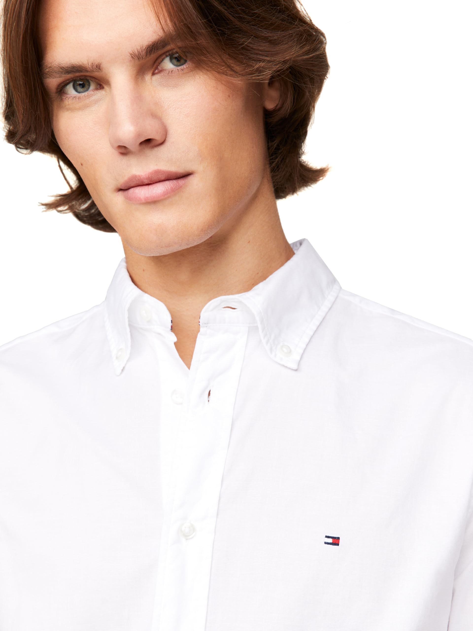 Foto 2 | Camisa Tommy Hilfiger Flex De Popelina Regular De Manga Larga Blanca - Venta Internacional.