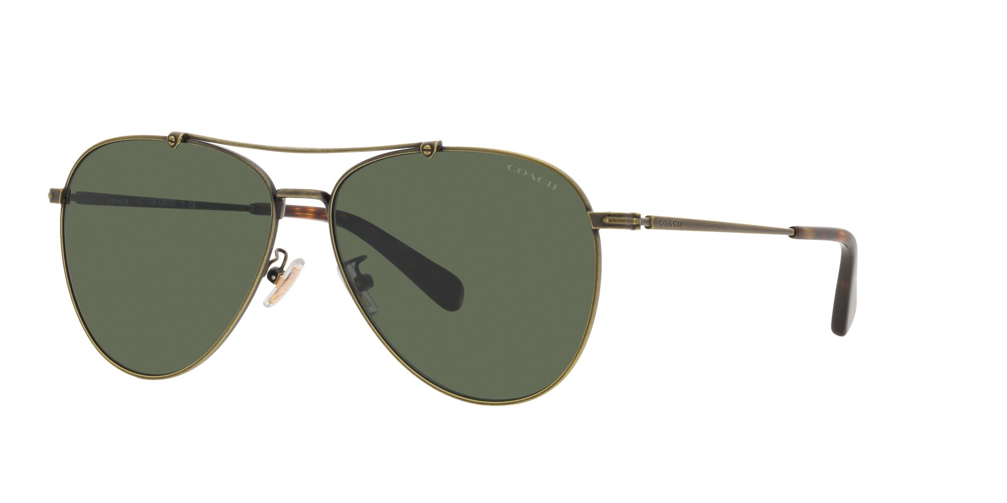 Foto 3 pulgar | Lente De Sol Coach Hc7136 Color Verde Oscuro Forma Piloto Para Hombre
