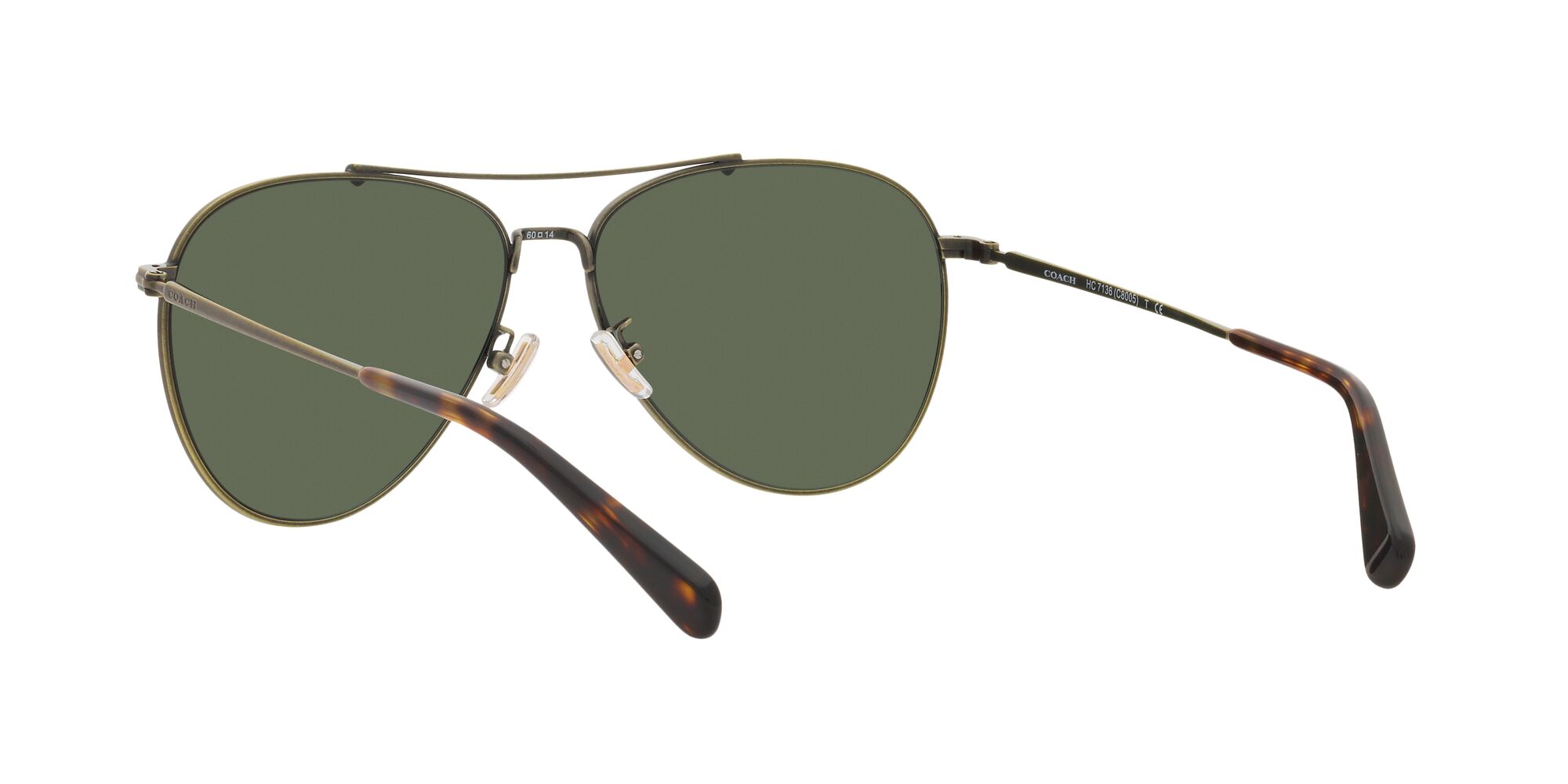 Foto 7 pulgar | Lente De Sol Coach Hc7136 Color Verde Oscuro Forma Piloto Para Hombre