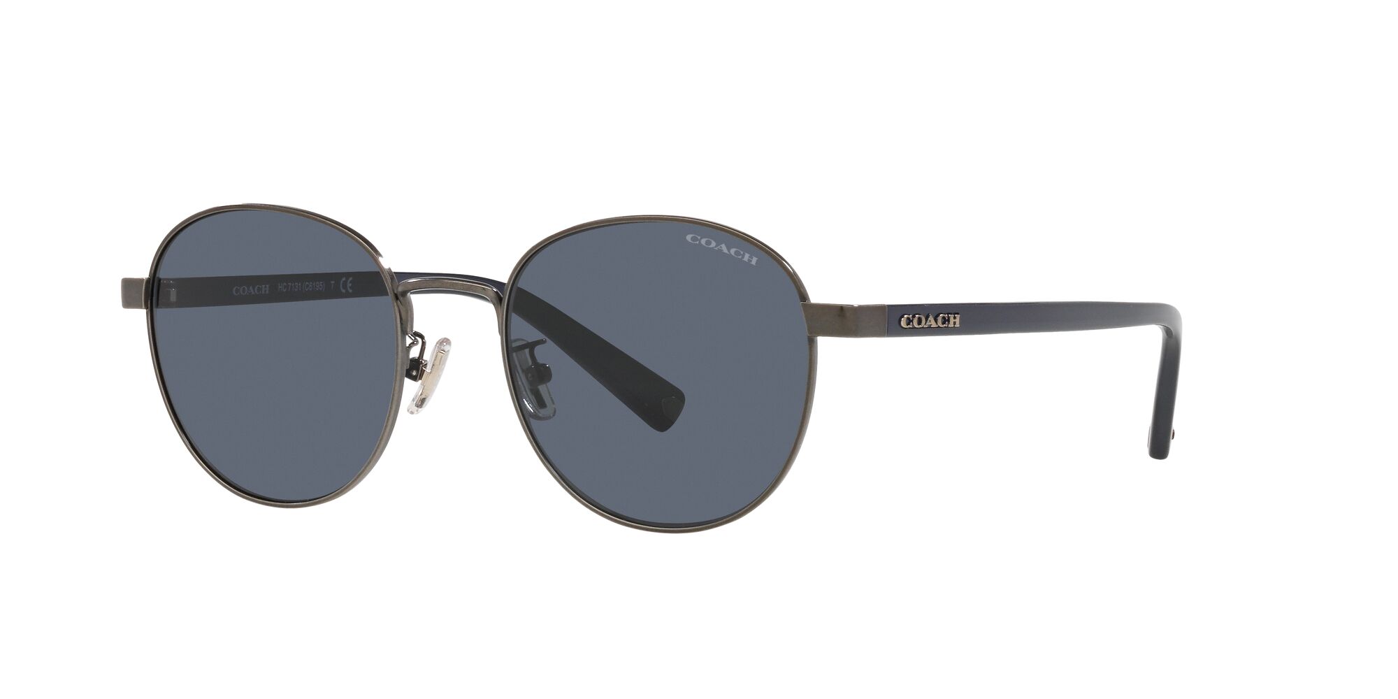 Foto 2 | Lente De Sol Coach Hc7131 Color Gris Azul Sólido Forma Redonda Para Hombre