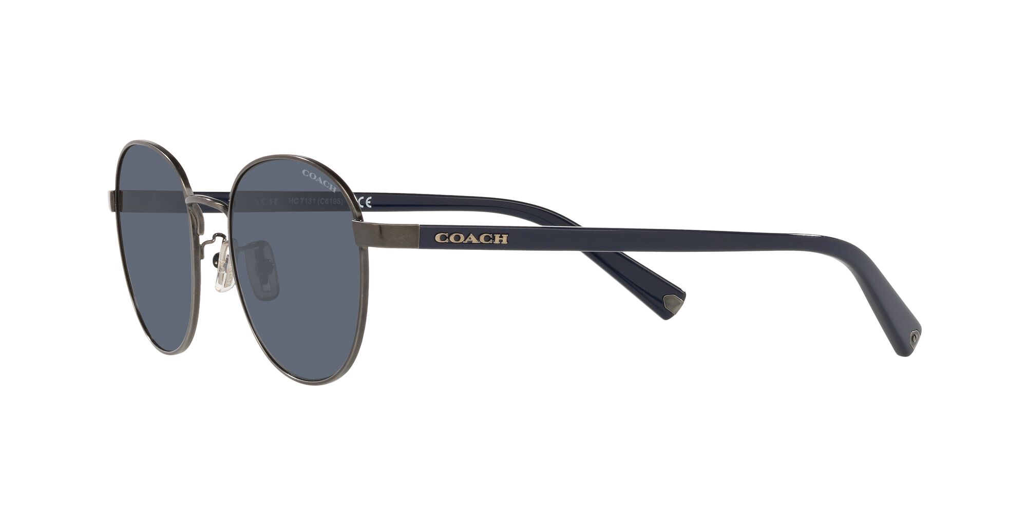 Foto 4 pulgar | Lente De Sol Coach Hc7131 Color Gris Azul Sólido Forma Redonda Para Hombre