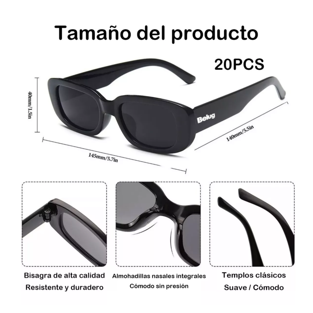 Foto 3 pulgar | Lentes De Sol Para Mujer Y Hombre 20 Piezas Colores Belug