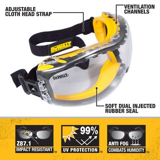 Foto 2 | Gafas De Seguridad Dewalt Dpg82-11, Corrector Transparente Antivaho - Venta Internacional.
