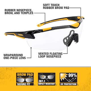 Foto 3 | Gafas Protectoras Dewalt Dpg110 Con Ribete Cincelado De Media Montura - Venta Internacional.