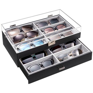 Foto 1 | Organizador De Gafas De Sol Procase, 12 Ranuras, Acrílico, Parte Superior Transparente, Negro - Venta Internacional.