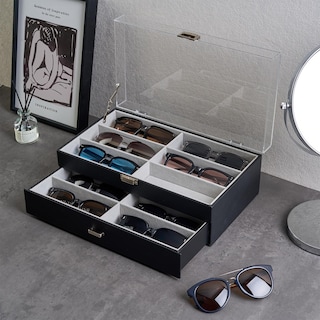 Foto 2 | Organizador De Gafas De Sol Procase, 12 Ranuras, Acrílico, Parte Superior Transparente, Negro - Venta Internacional.