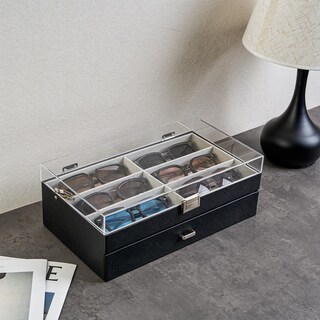 Foto 4 | Organizador De Gafas De Sol Procase, 12 Ranuras, Acrílico, Parte Superior Transparente, Negro - Venta Internacional.