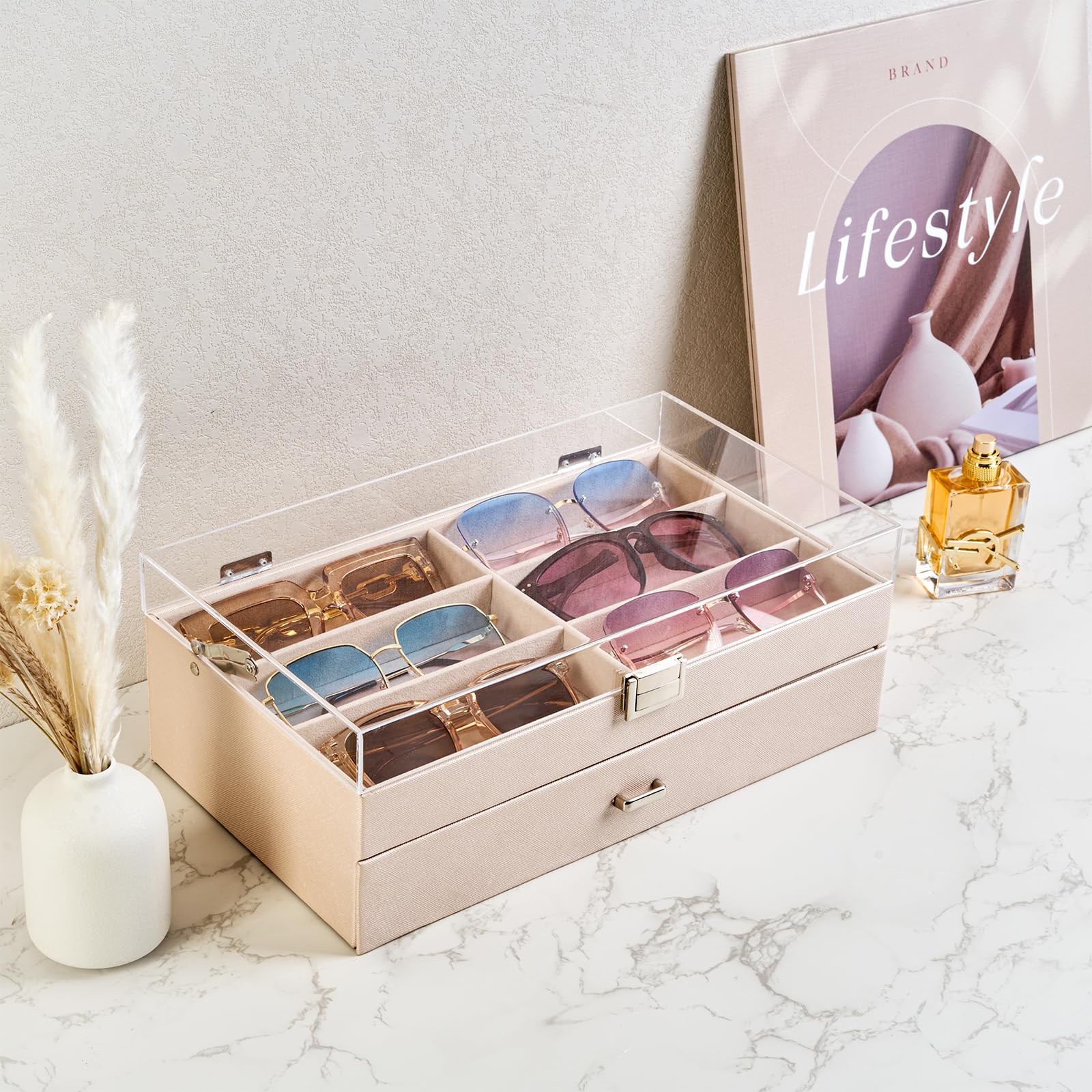 Foto 4 | Organizador De Gafas De Sol Procase Con 12 Ranuras, Superficie Acrílica Transparente - Venta Internacional.