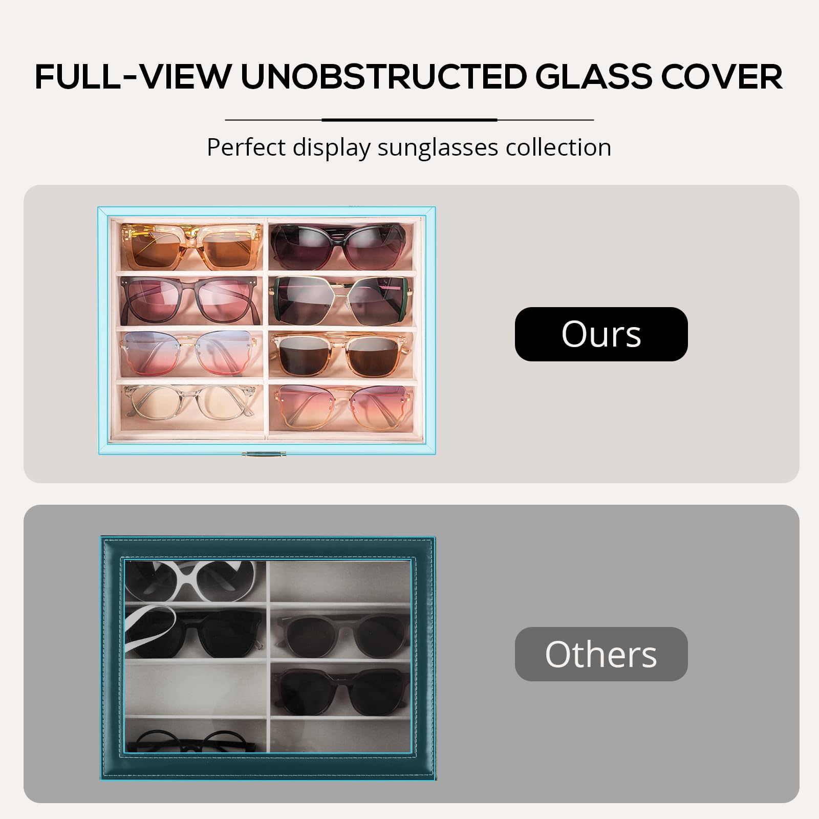 Foto 4 pulgar | Organizador De Gafas De Sol Procase De Madera Con 8 Compartimentos, Color Blanco - Venta Internacional.