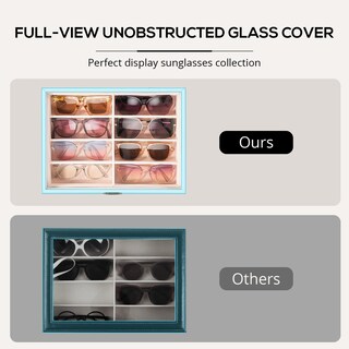 Foto 3 | Organizador De Gafas De Sol Procase De Madera Con 8 Compartimentos, Color Blanco - Venta Internacional.