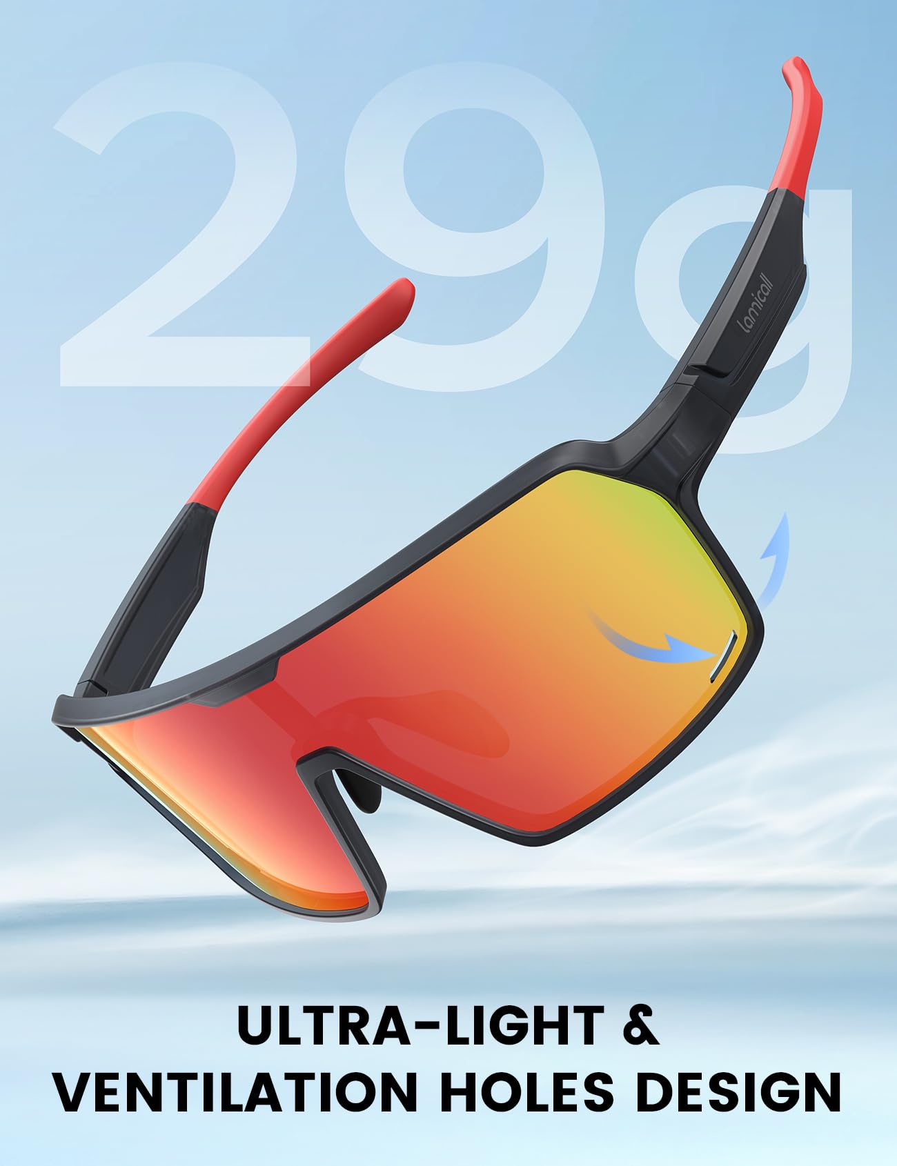 Foto 4 pulgar | Gafas De Sol Lamicall Polarized Sports Uv400 Para Hombre Y Mujer, Color Rojo - Venta Internacional.