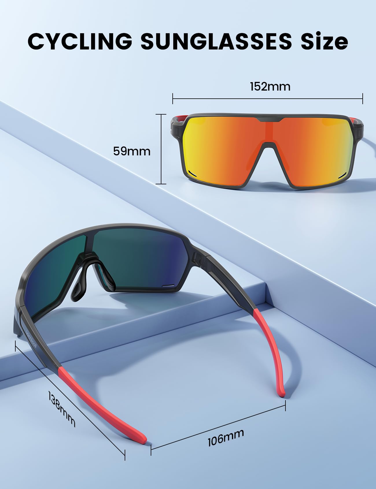 Foto 6 pulgar | Gafas De Sol Lamicall Polarized Sports Uv400 Para Hombre Y Mujer, Color Rojo - Venta Internacional.