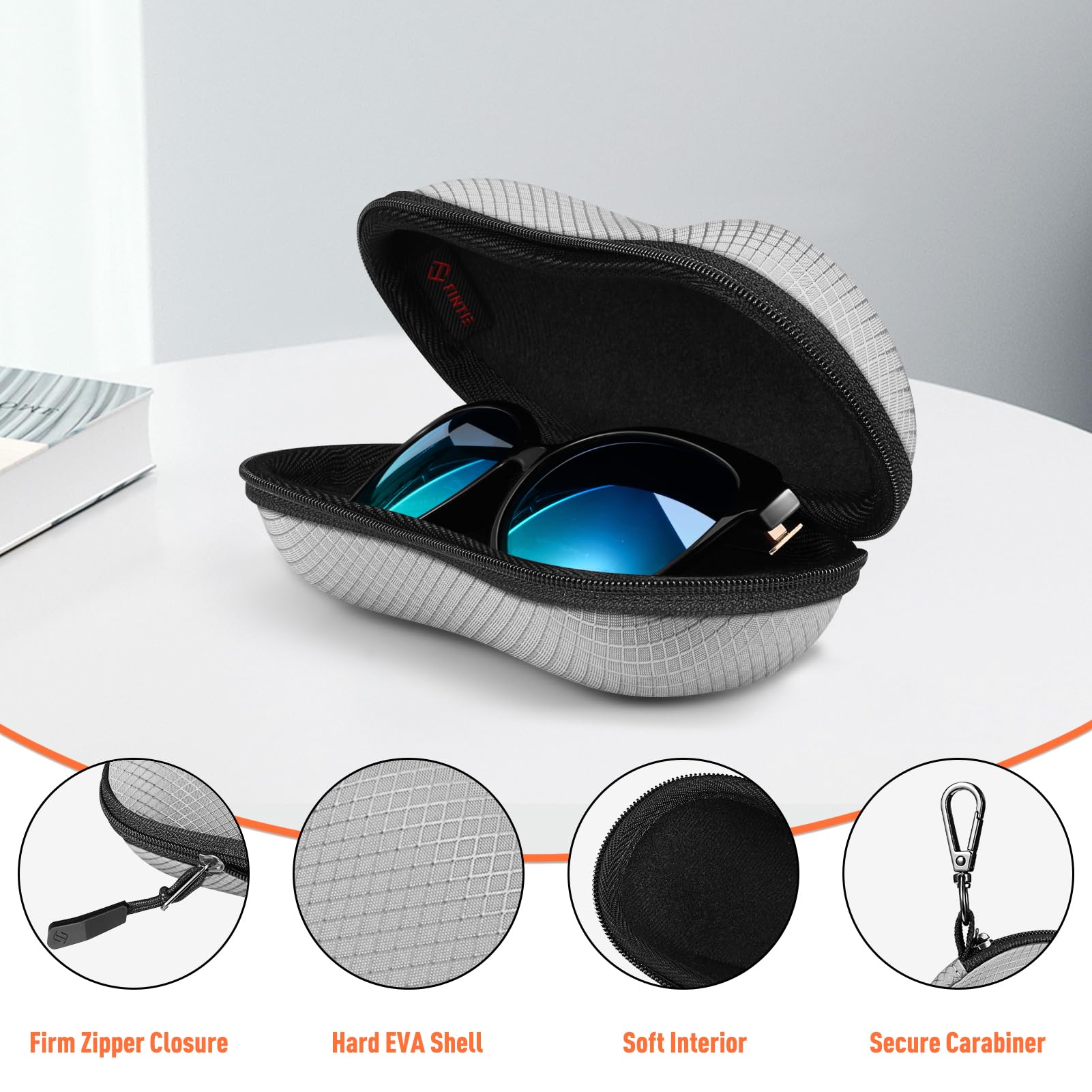 Foto 4 | Funda Para Gafas De Sol Fintie Hard Eva Shell A Prueba De Golpes, Gris - Venta Internacional.