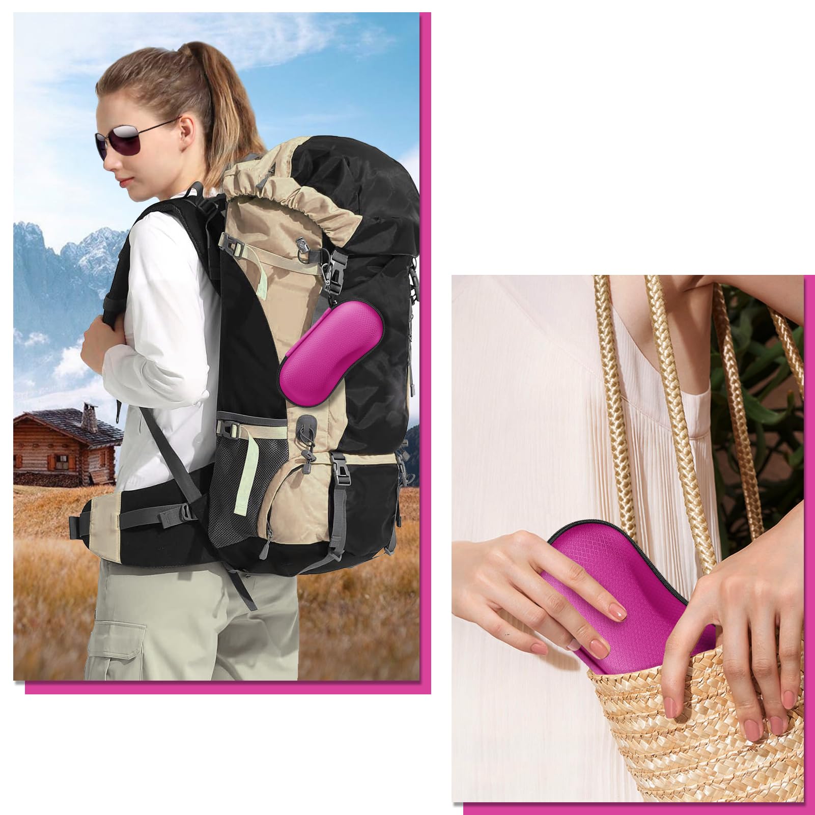 Foto 8 pulgar | Funda Para Gafas De Sol Fintie Hard Eva Shell A Prueba De Golpes, Magenta - Venta Internacional.