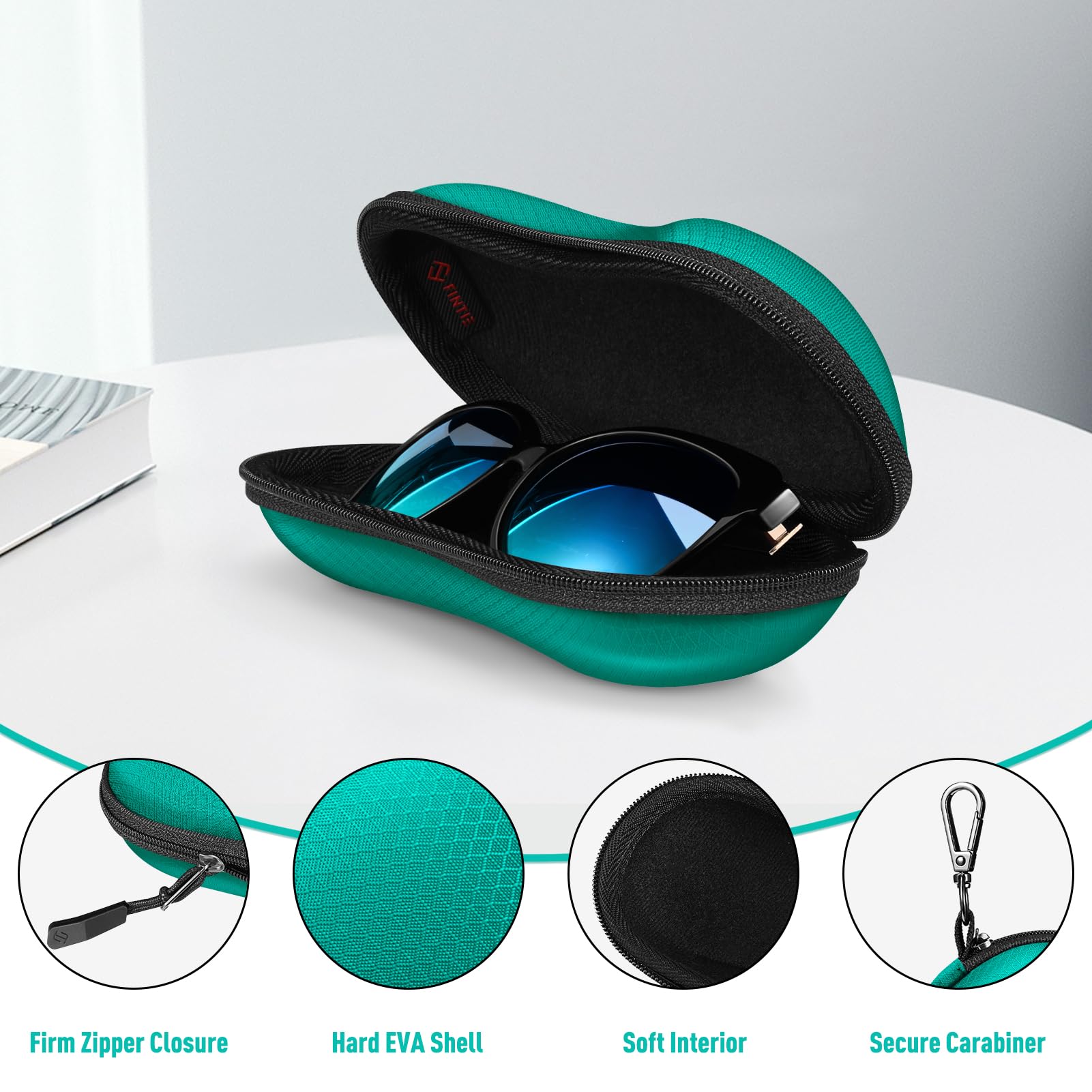 Foto 5 pulgar | Funda Para Gafas De Sol Fintie Hard Eva Shell A Prueba De Golpes, Color Verde - Venta Internacional.