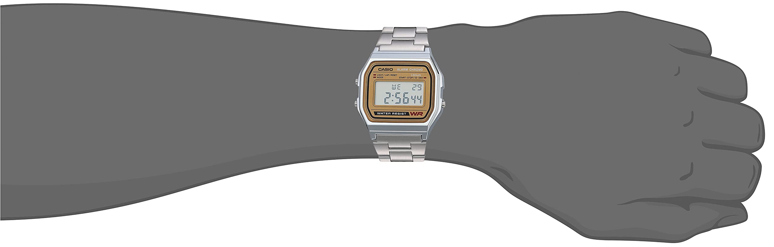 Foto 3 pulgar | Reloj Casio Vintage A158wea-9cf, Casual, Clásico, Digital, Dorado - Venta Internacional.