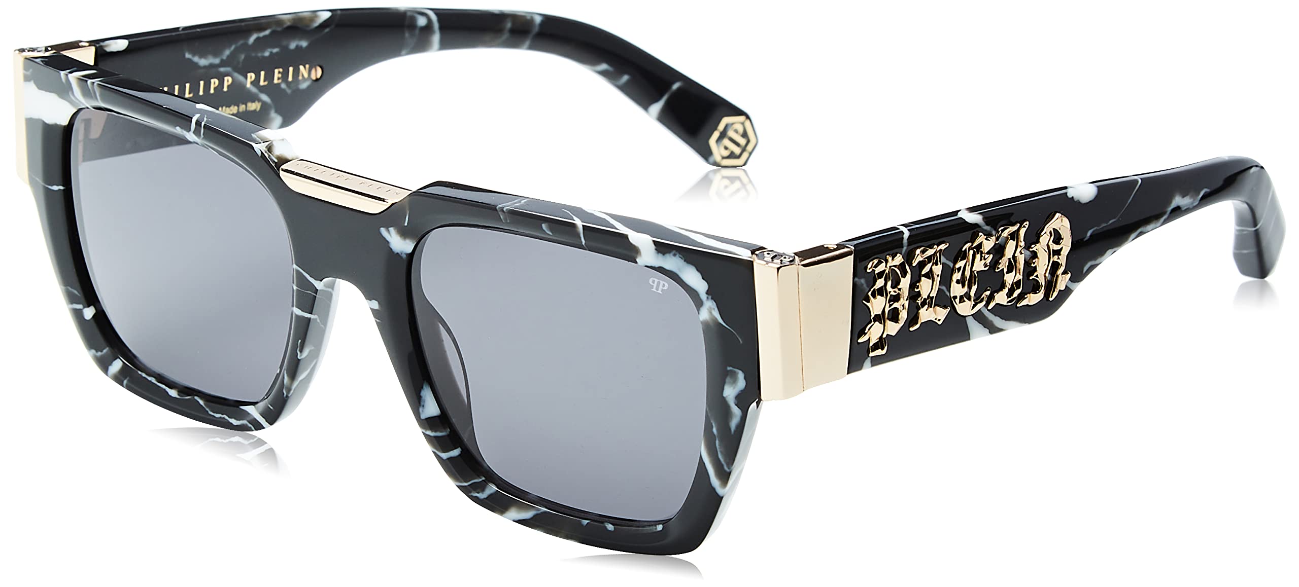 Foto 2 pulgar | Gafas De Sol Philipp Plein Spp 095m Negro Jaspeado - Venta Internacional.