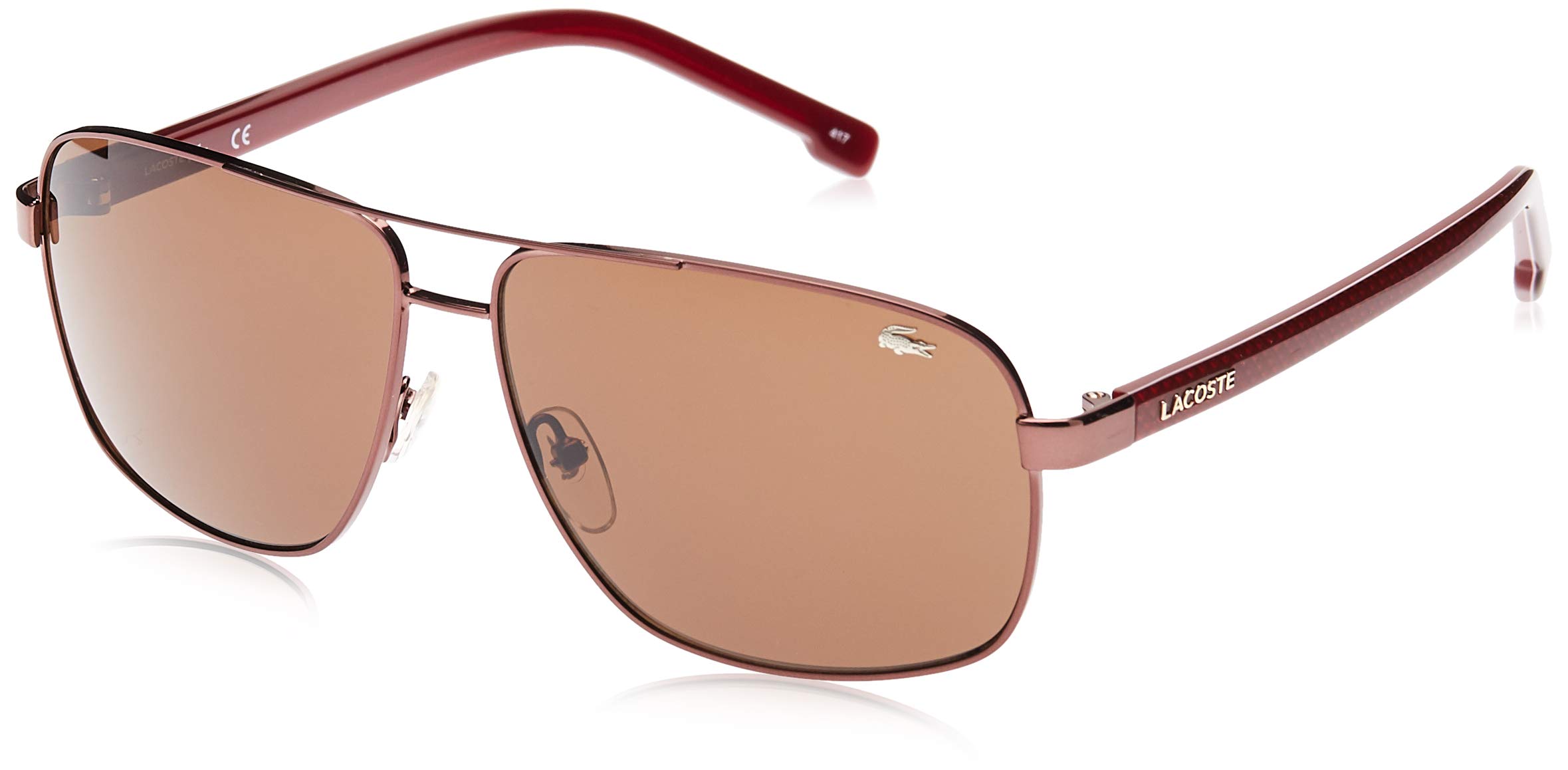 Foto 2 pulgar | Gafas De Sol Lacoste L162s Rectangulares Para Hombre, Color Marrón, 61 Mm - Venta Internacional.