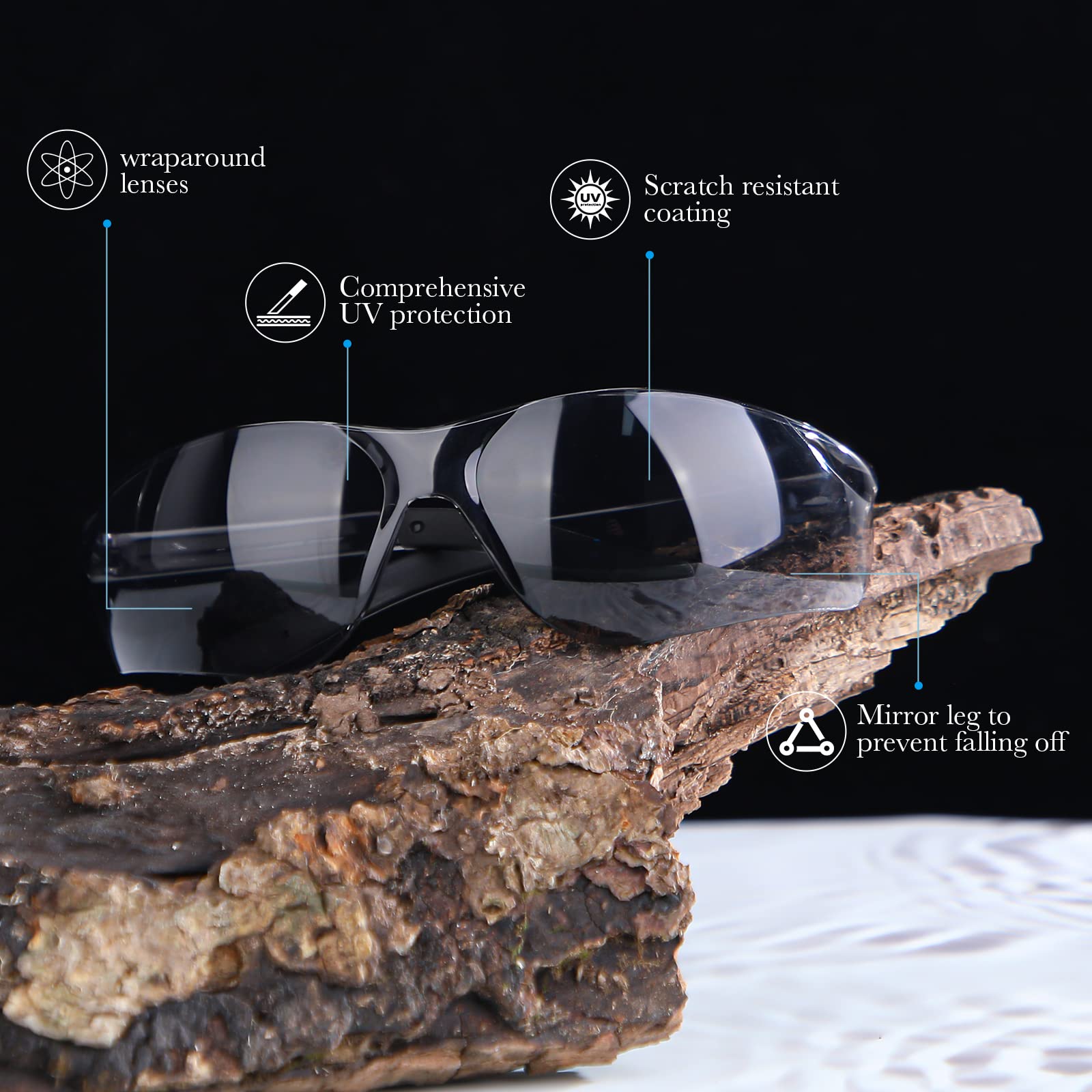 Foto 4 pulgar | Gafas De Seguridad Queekay De Policarbonato Resistentes A Los Arañazos Uv - Venta Internacional.