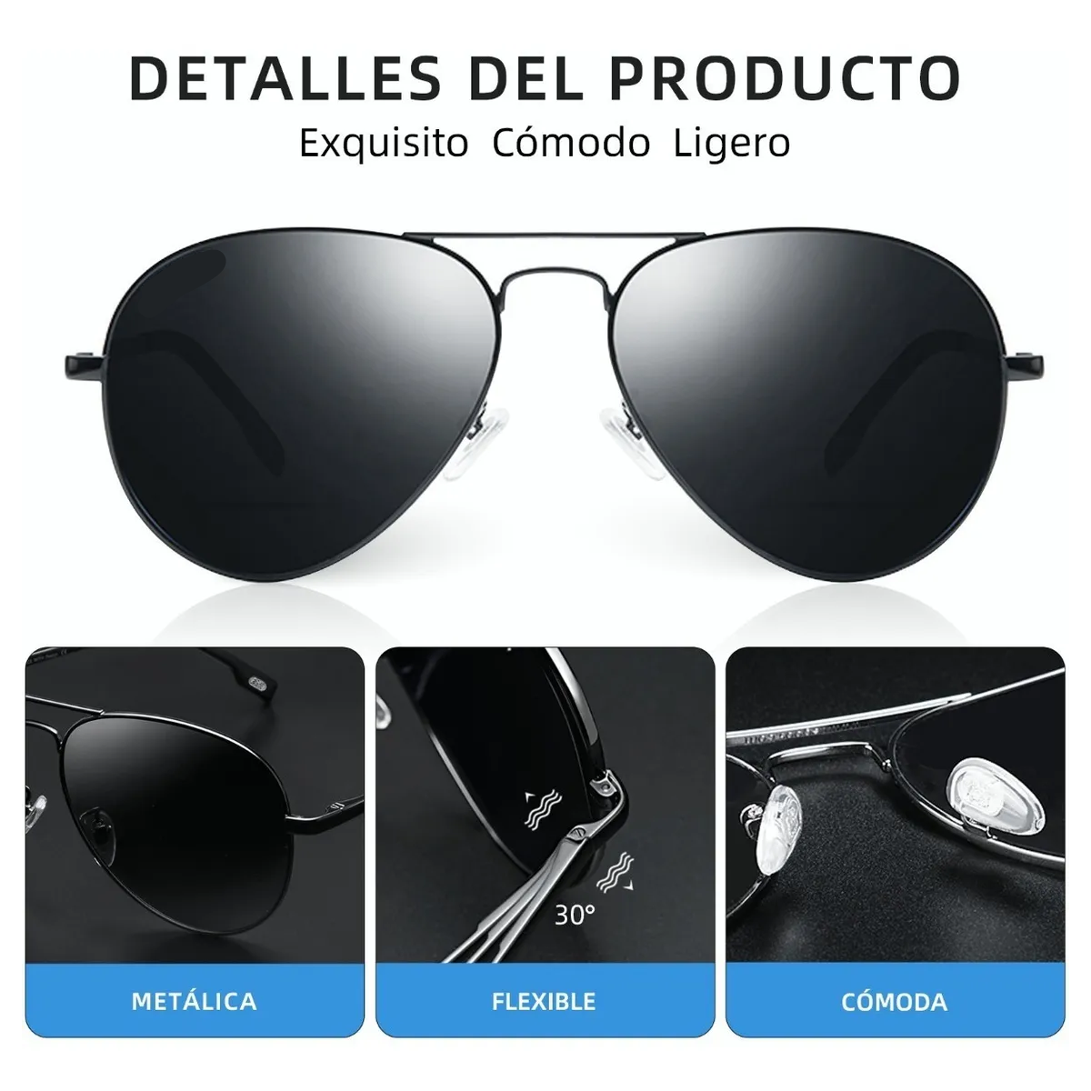 Foto 4 pulgar | Lentes De Sol Polarizadas Para Hombre Uv400v Eo Safe Imports Esi-19744 Negro