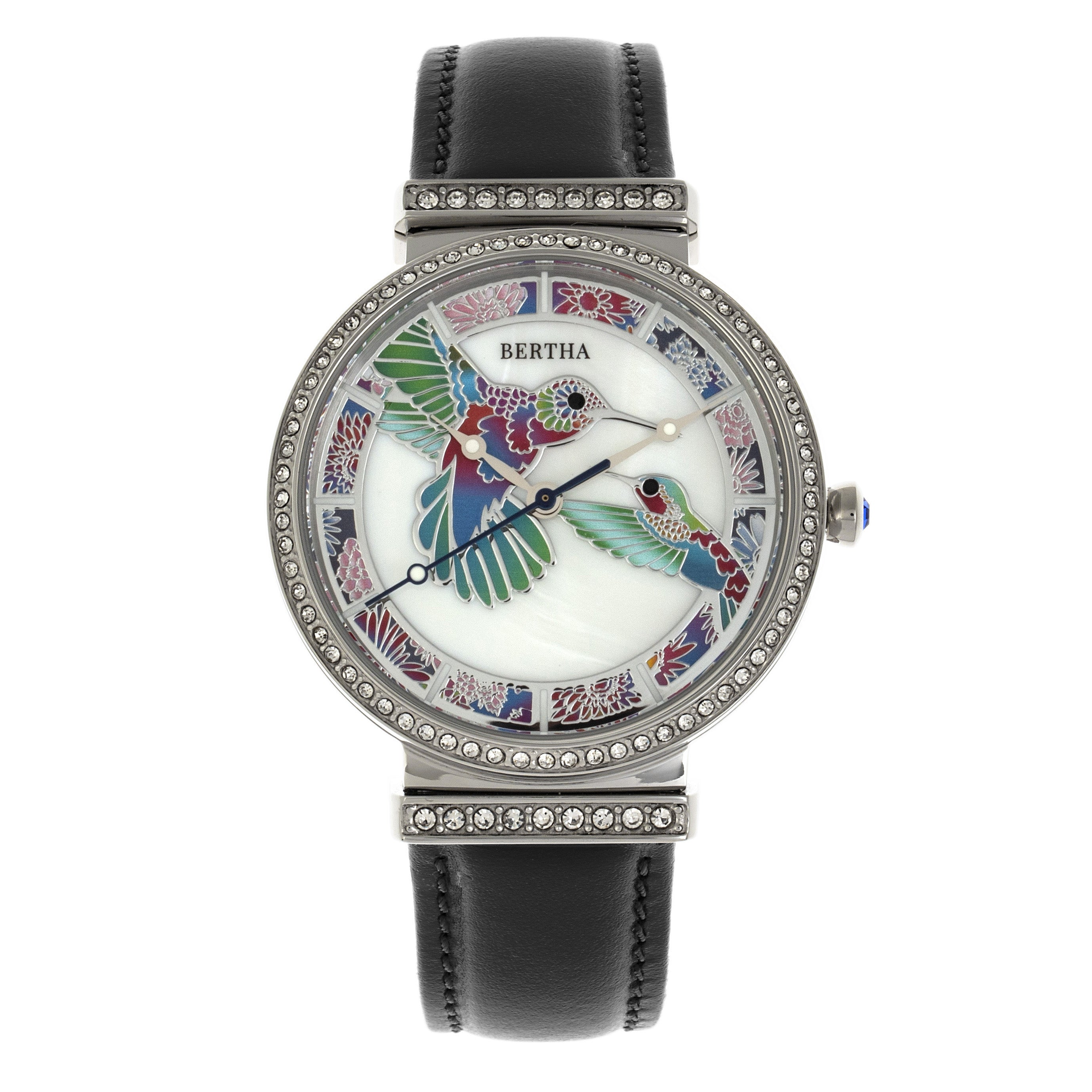 Foto 1 | Reloj Bertha Courtney Con Esfera De Ópalo Y Correa De Piel  Color Rosa Intenso