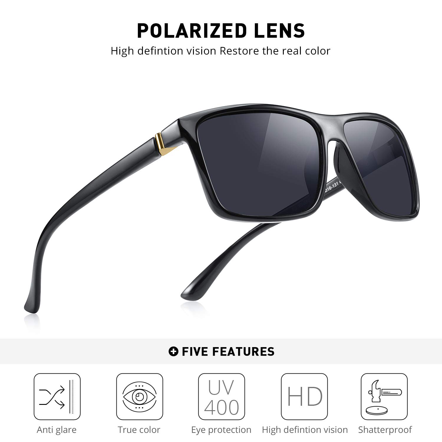 Foto 5 | Gafas De Sol Merry's Rectangulares Polarizadas Uv400 S8225 Para Hombre Y Mujer - Venta Internacional.