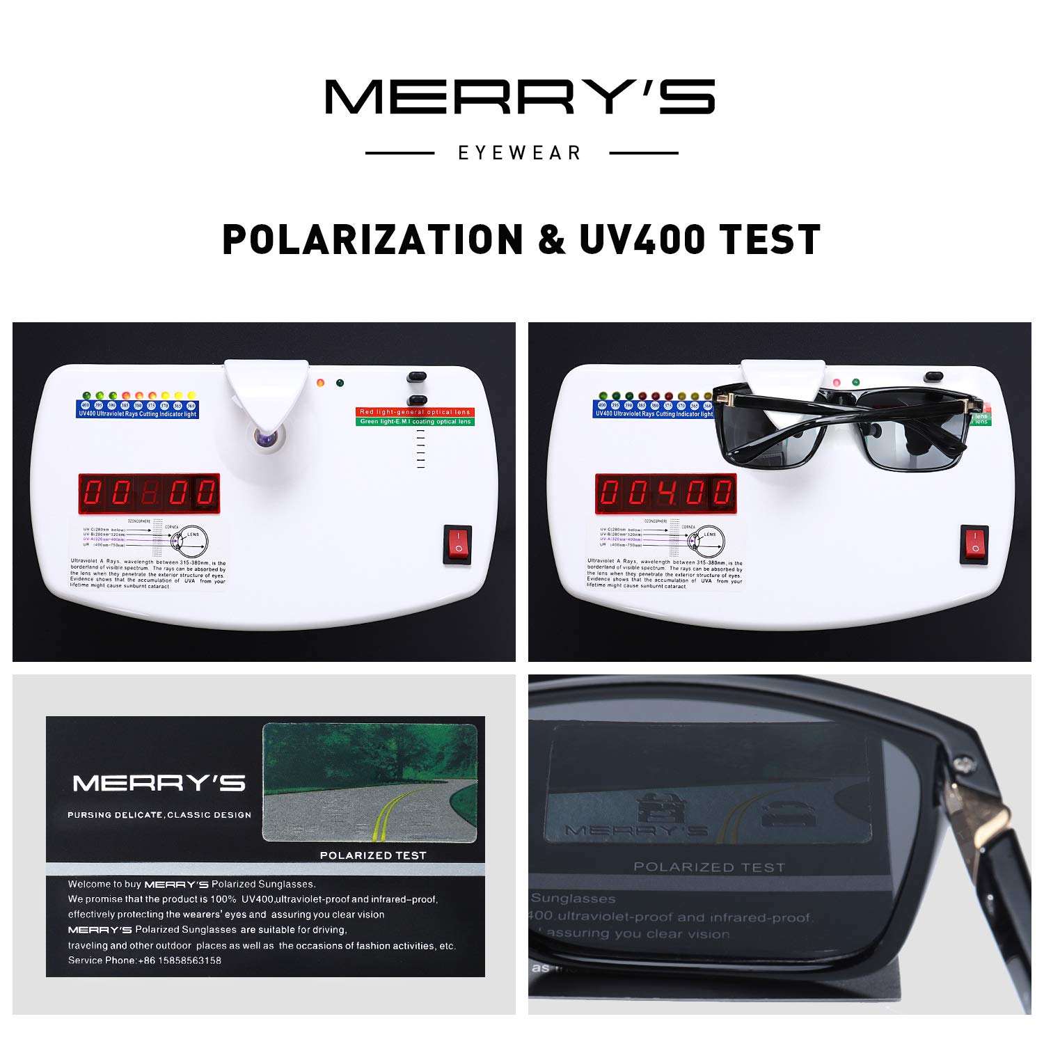 Foto 7 pulgar | Gafas De Sol Merry's Rectangulares Polarizadas Uv400 S8225 Para Hombre Y Mujer - Venta Internacional.