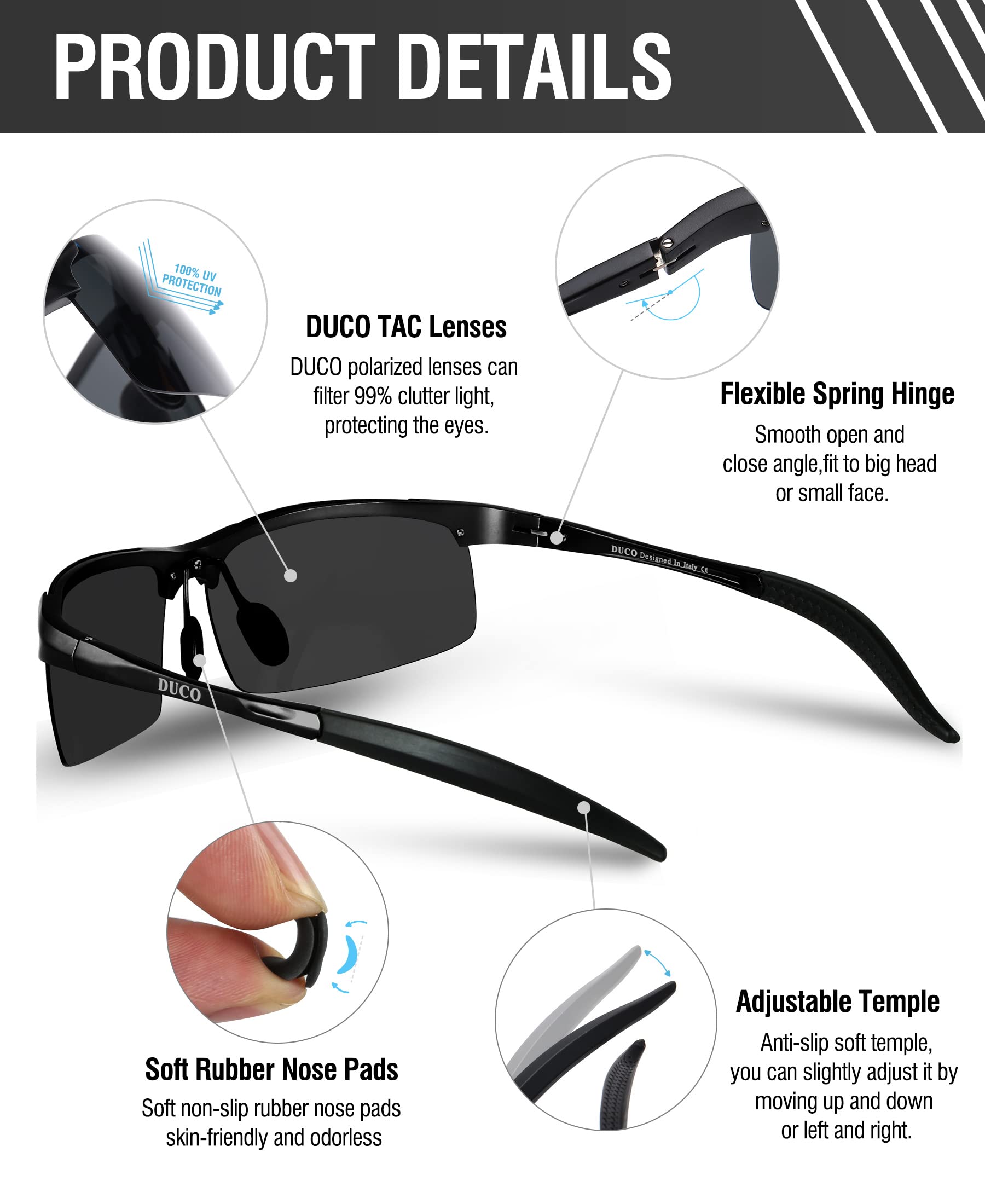 Foto 4 pulgar | Gafas De Sol Polarizadas Duco 8177s Para Hombre Con Protección Uv400 - Venta Internacional.