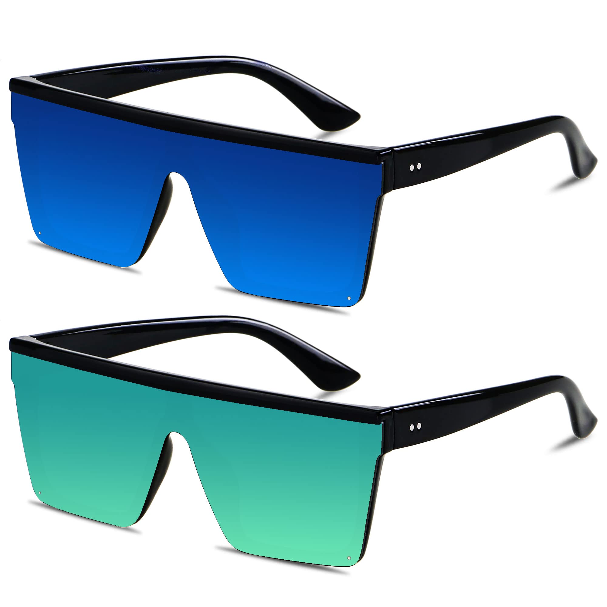 Foto 1 | Gafas De Sol Lyzoit Cuadradas De Gran Tamaño Para Mujer Y Hombre  Uv400  Azul Y Verde - Venta Internacional.