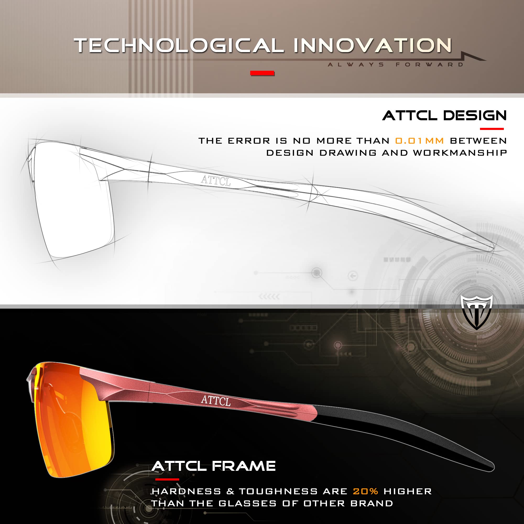 Foto 7 pulgar | Gafas De Sol Attcl Fashion Sports Polarizadas Para Hombre 8177 Naranja-rojo - Venta Internacional.